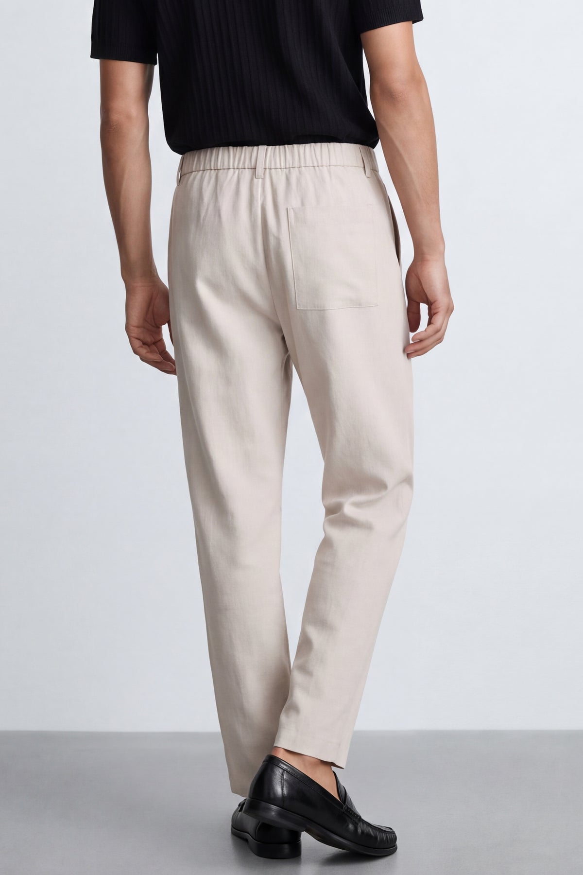 Linen-Blend Cropped Pants