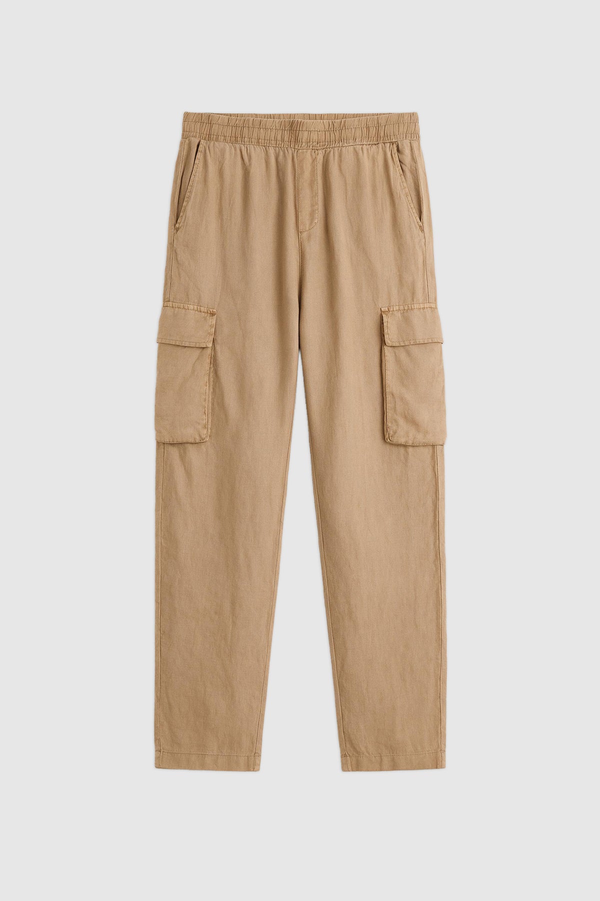 Linen Carrot Fit Cargo Pants