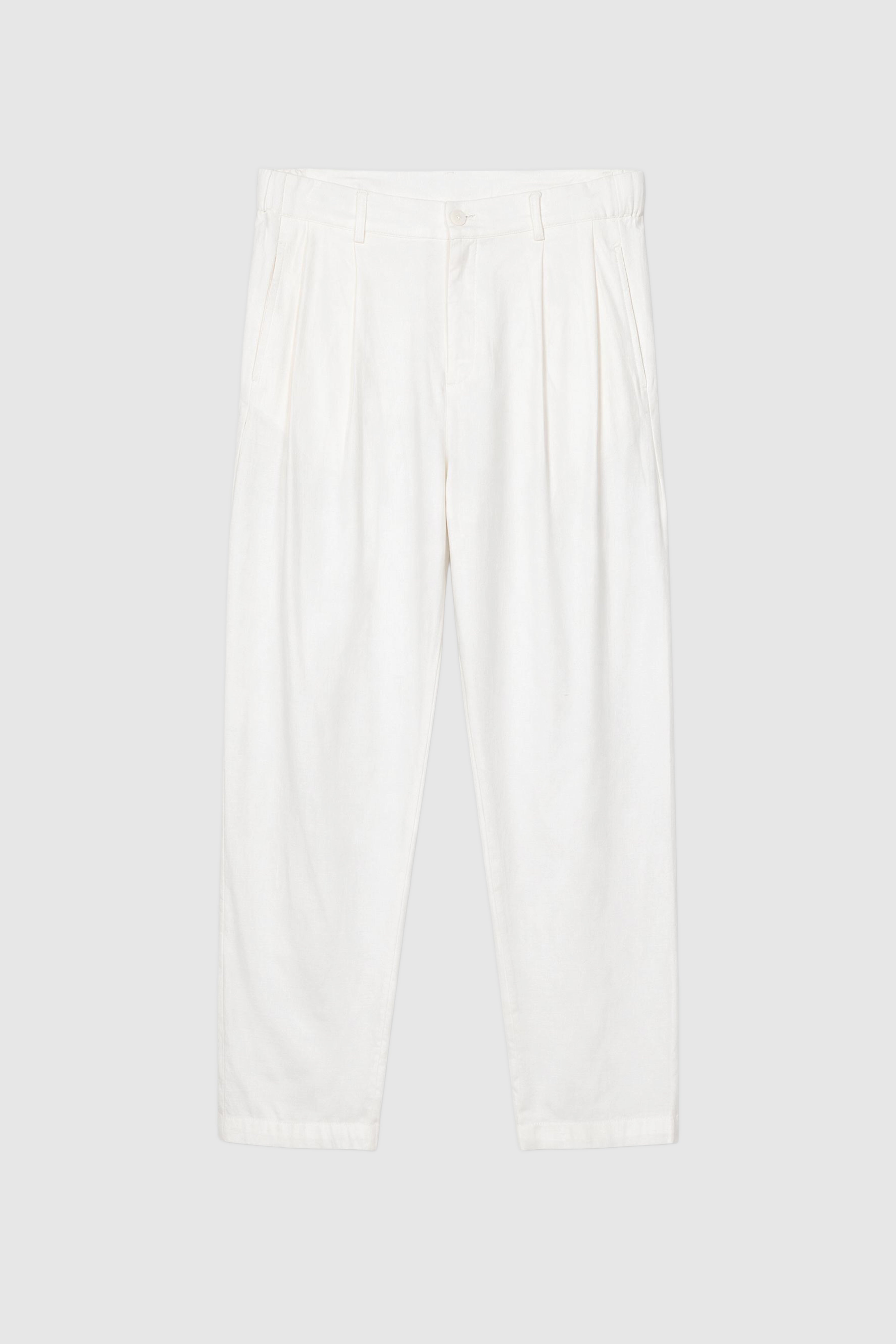 Relaxed Fit Linen-Blend Pants