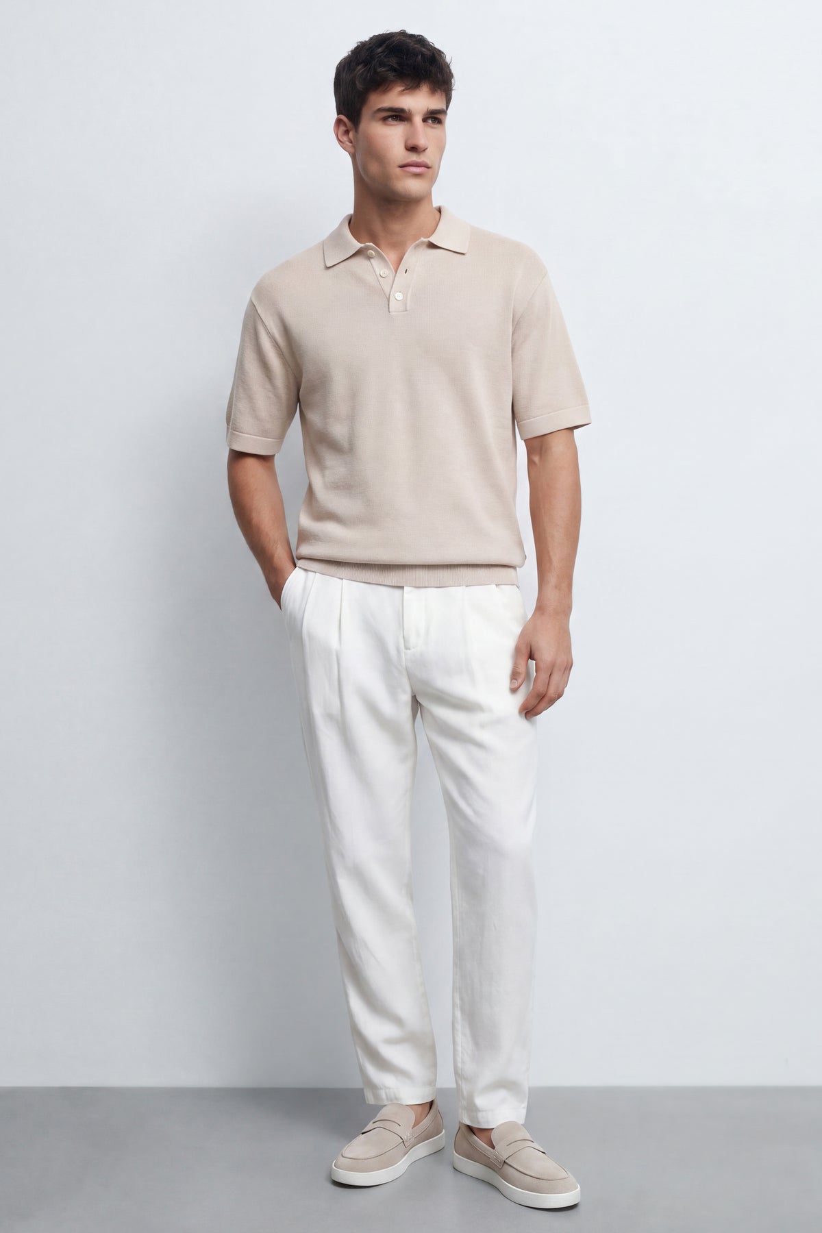 Relaxed Fit Linen-Blend Pants