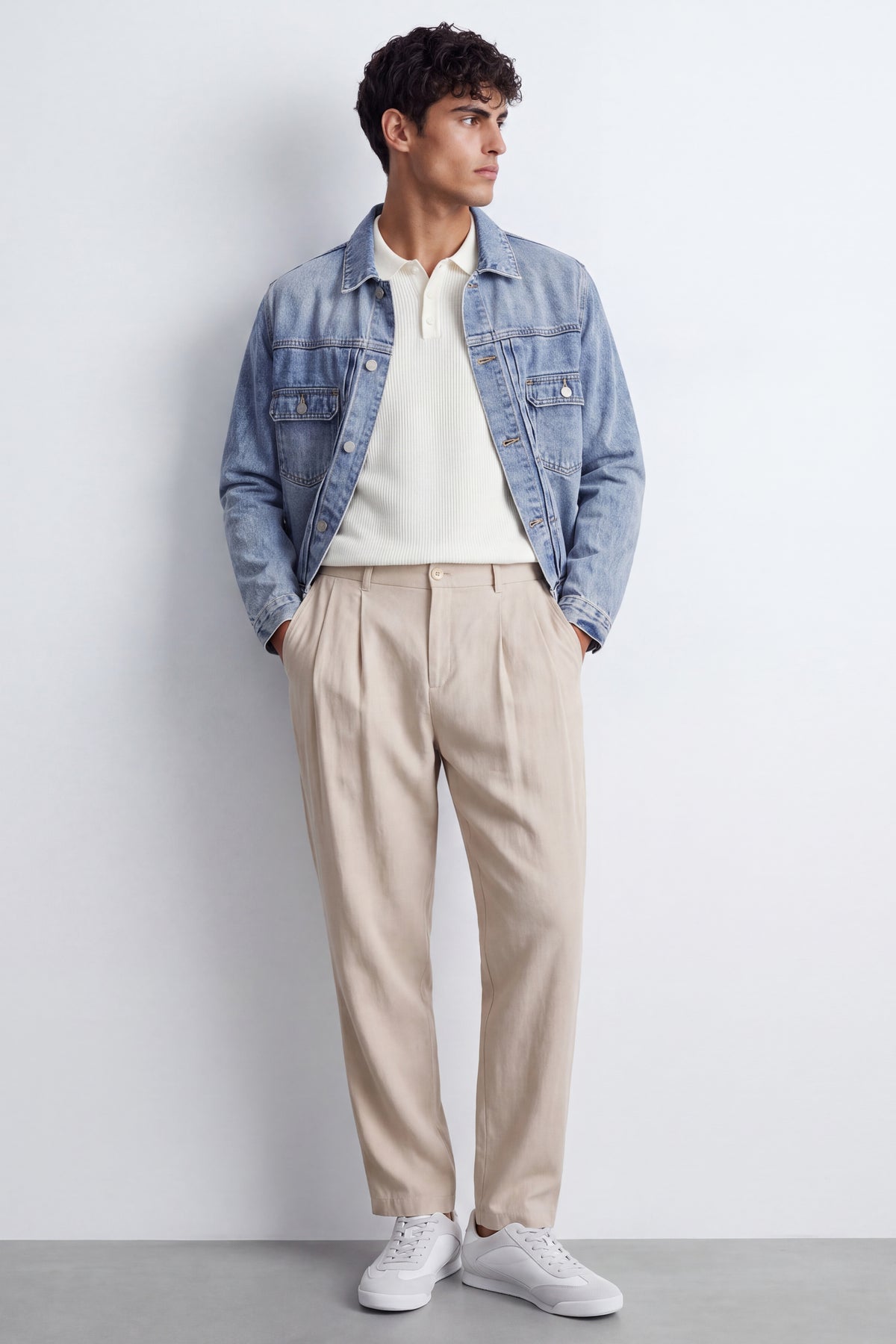 Relaxed Fit Linen-Blend Pants
