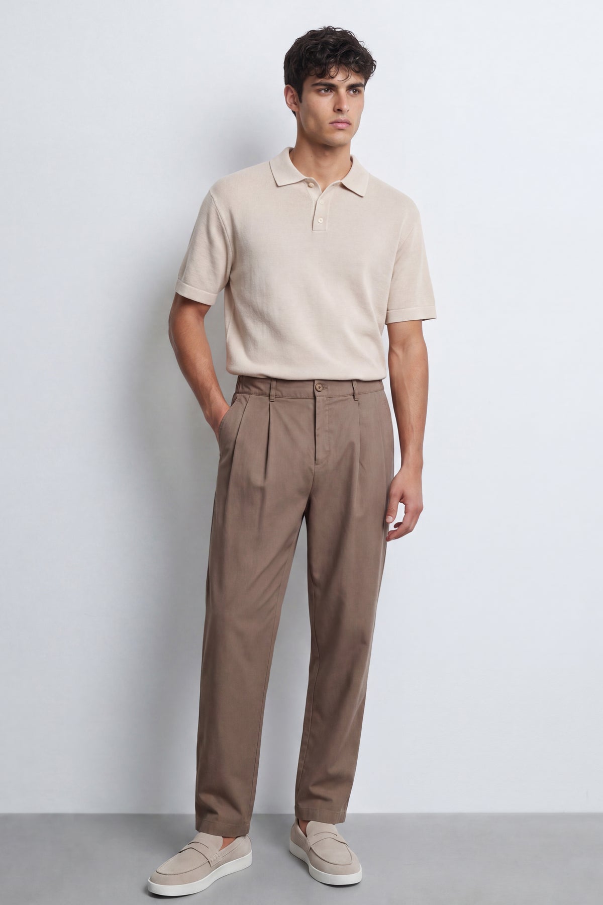 Relaxed Fit Linen-Blend Pants