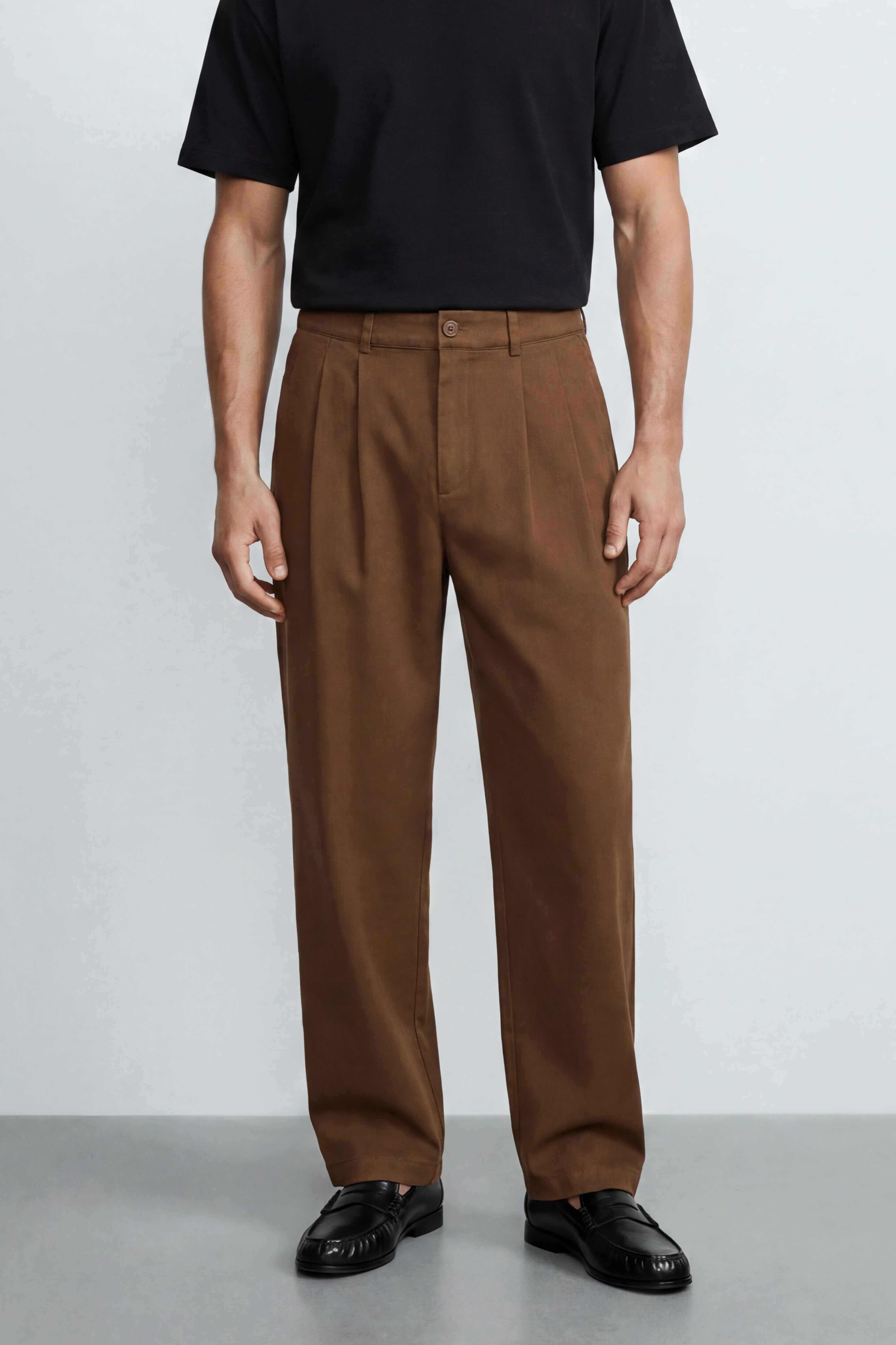 Tailored Cotton Blend Pants