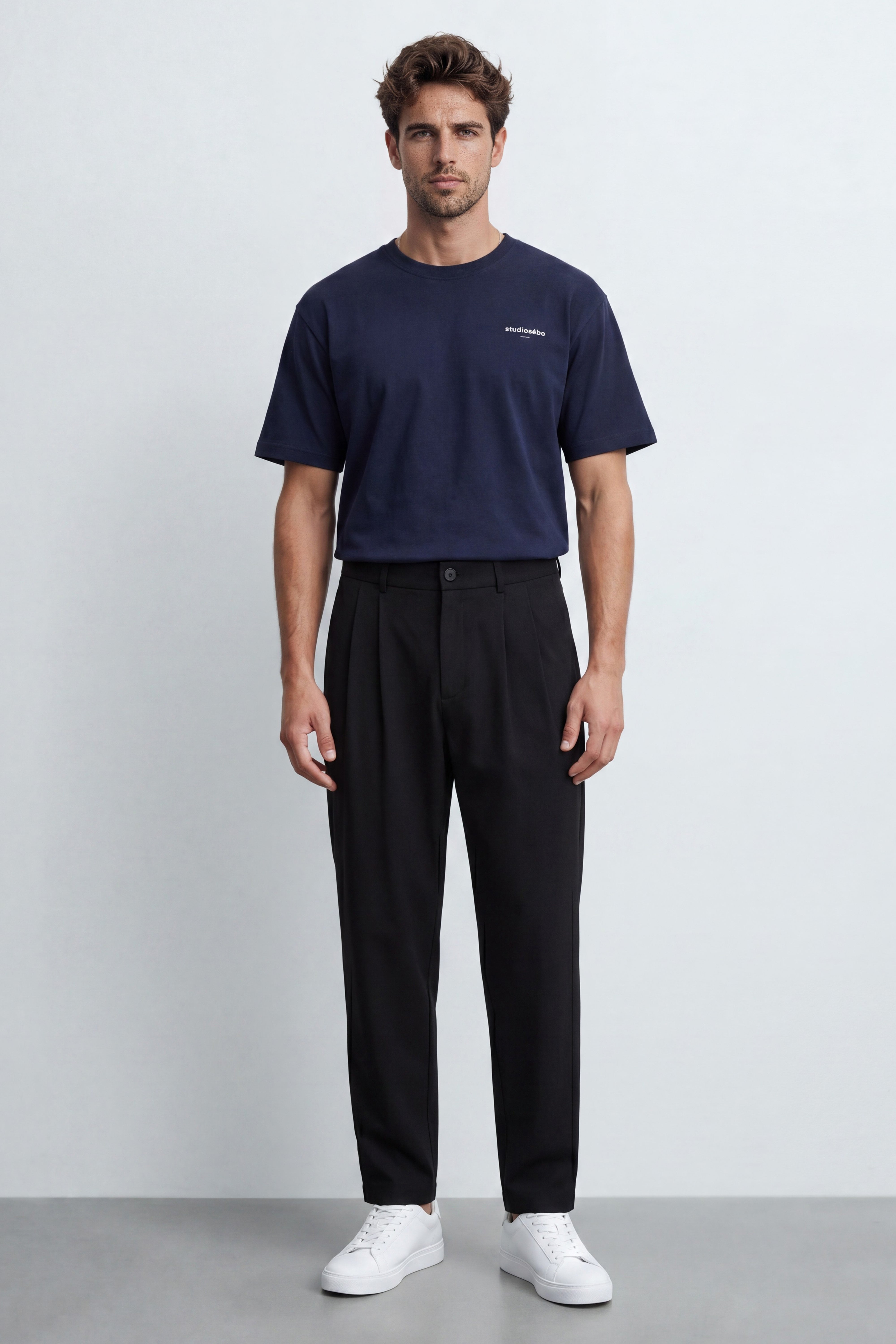 Tailored Cotton Blend Pants