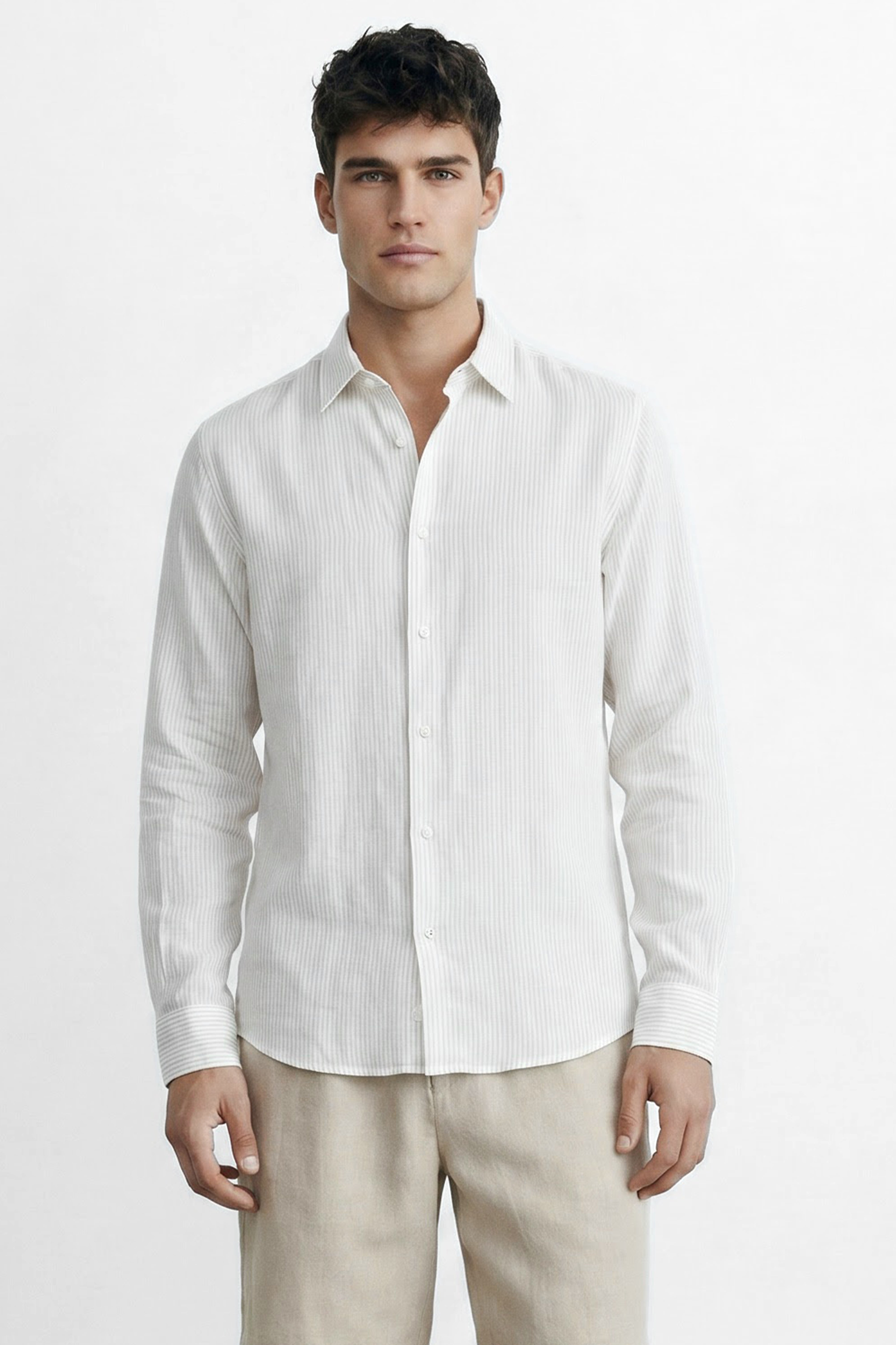 Regular Fit Linen Long Sleeve Shirt