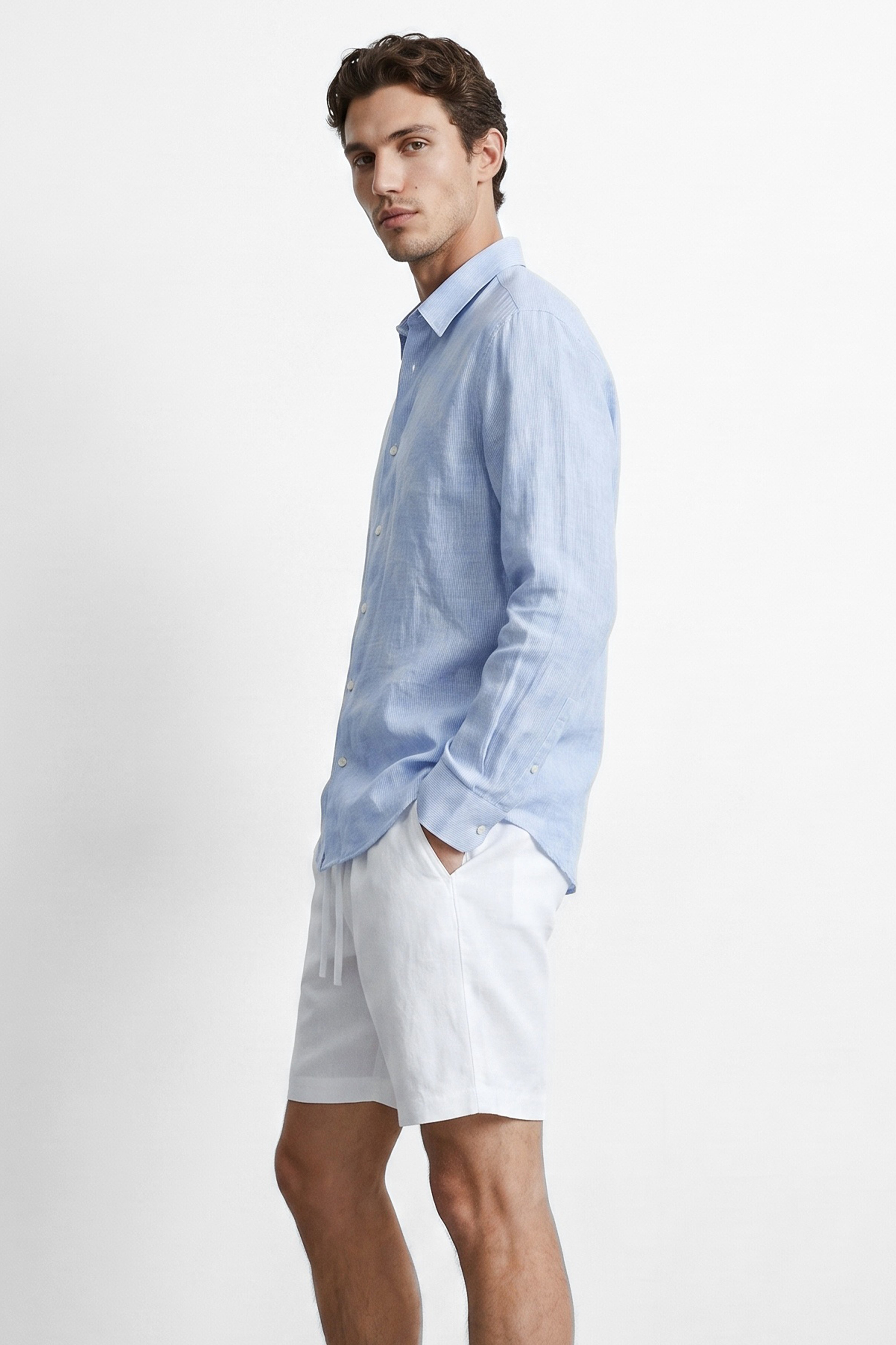 Regular Fit Linen Long Sleeve Shirt