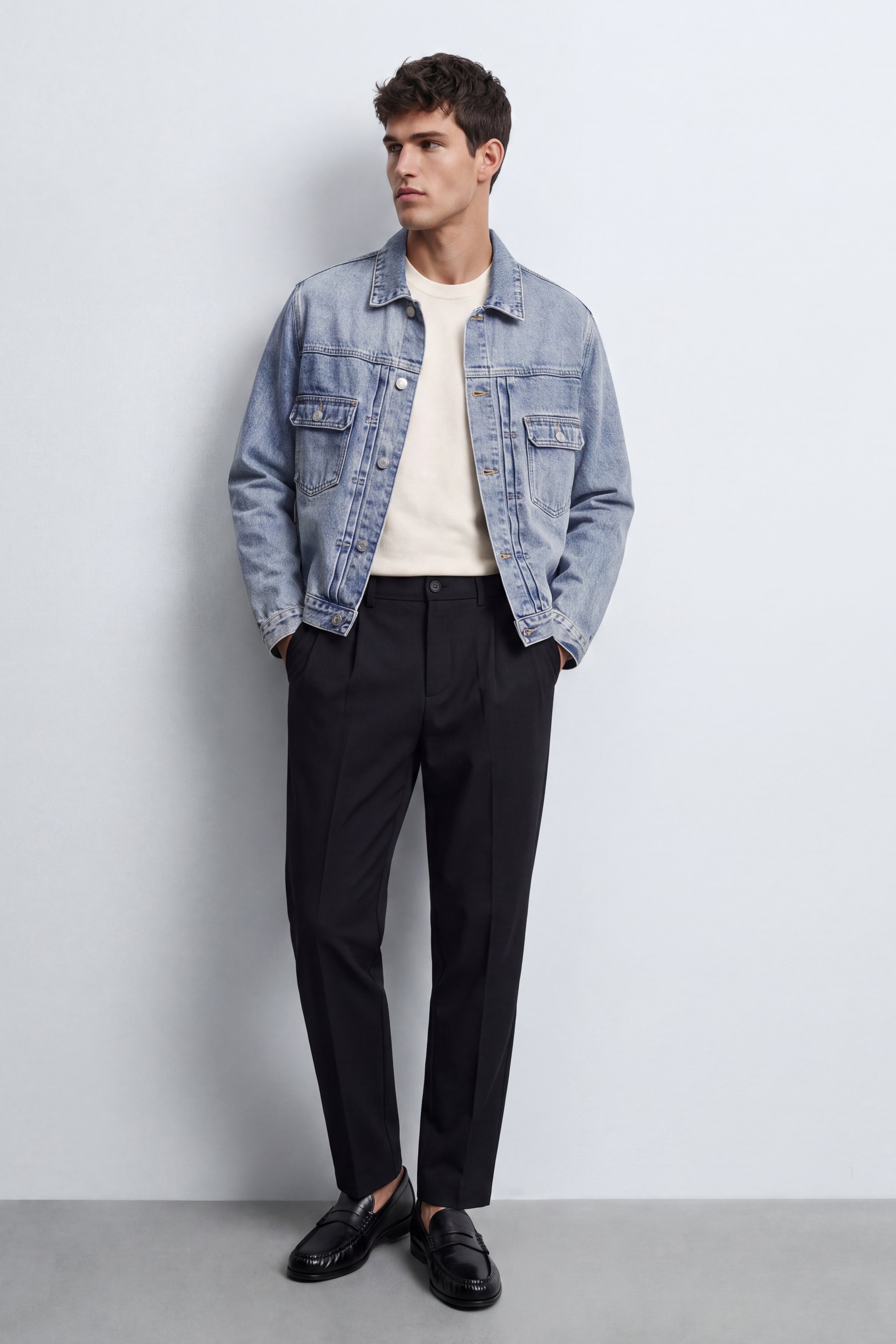 Oversized Crop Denim Jacket