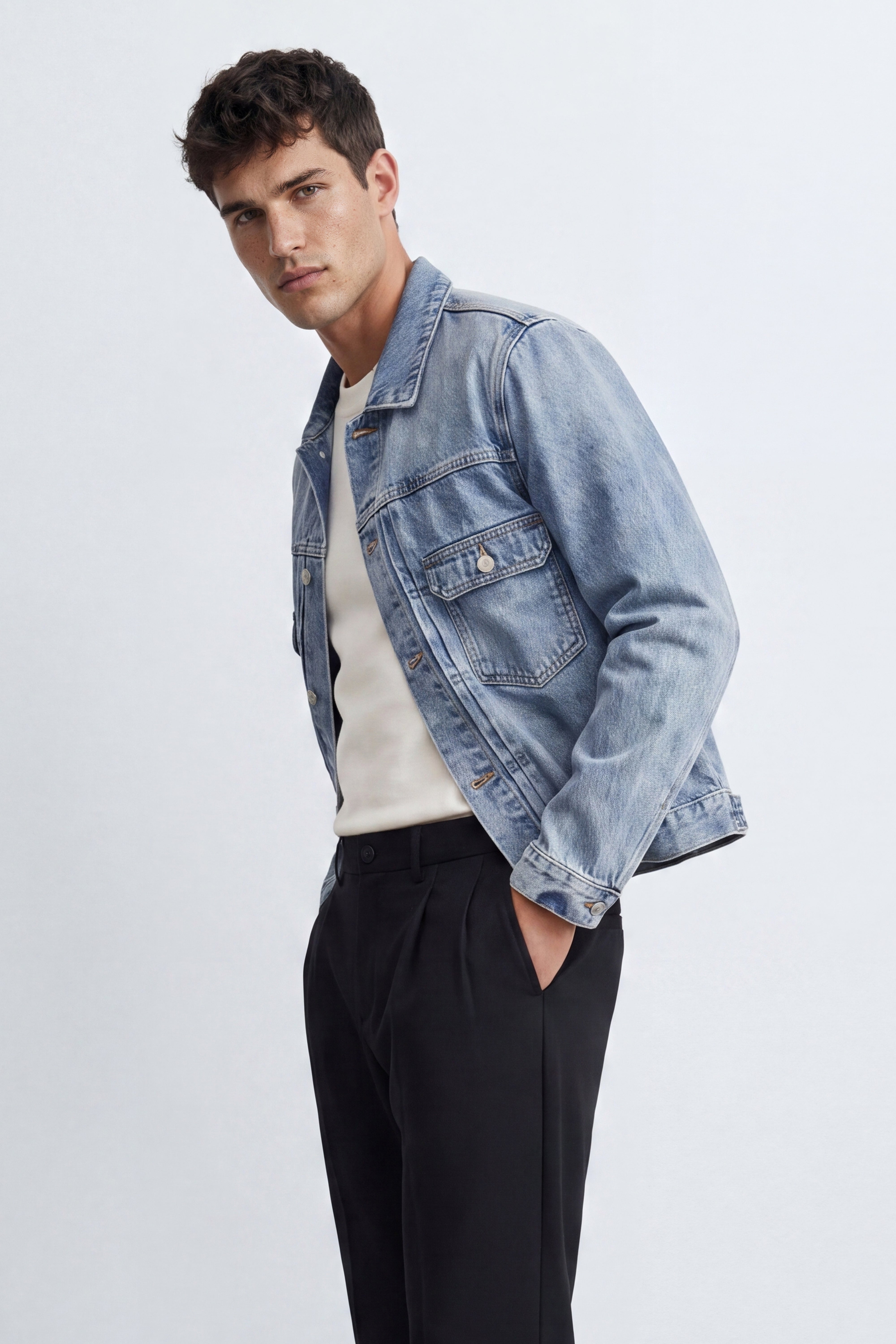 Oversized Crop Denim Jacket