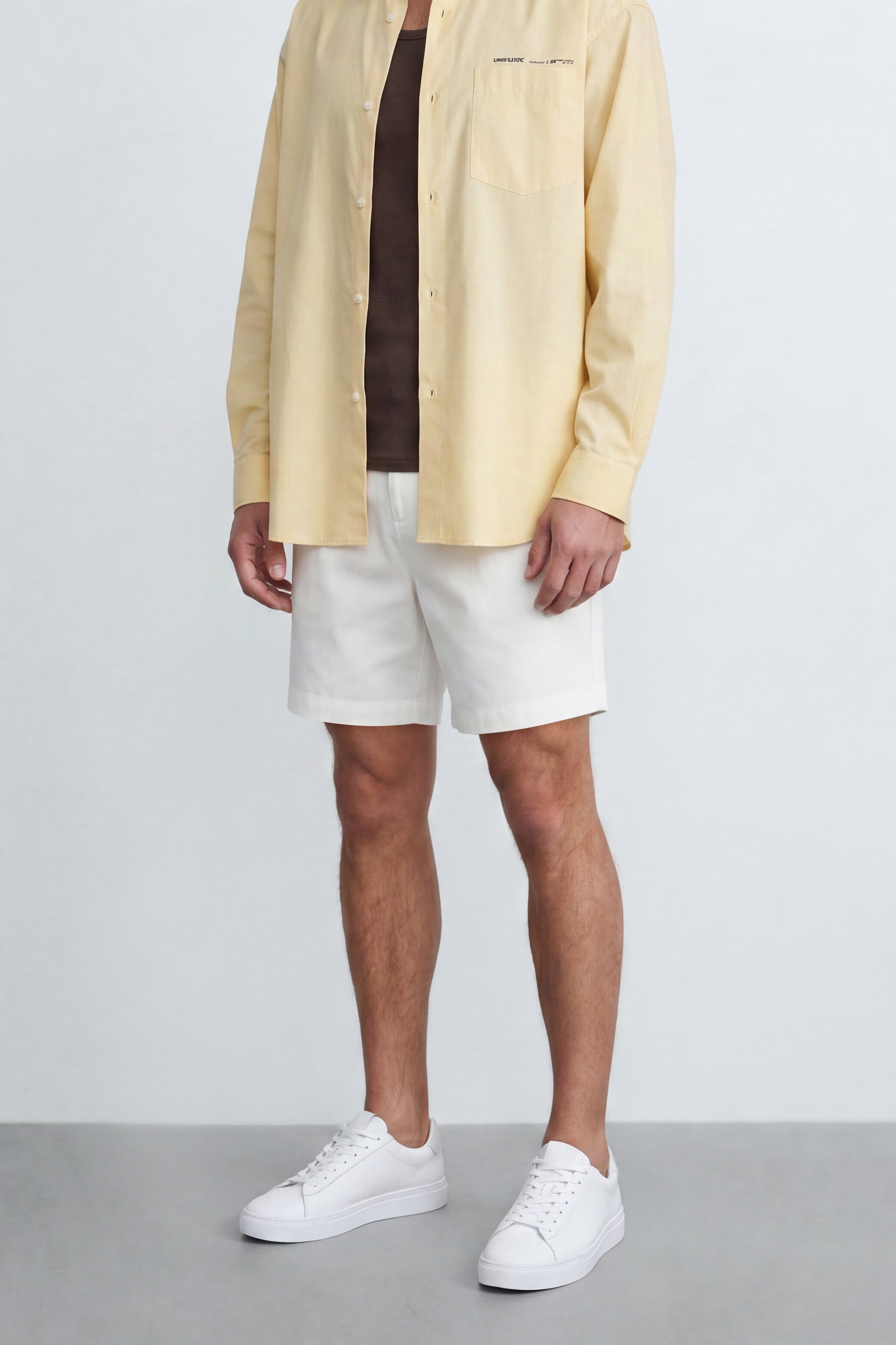 Slim Fit Linen Blend Bermuda