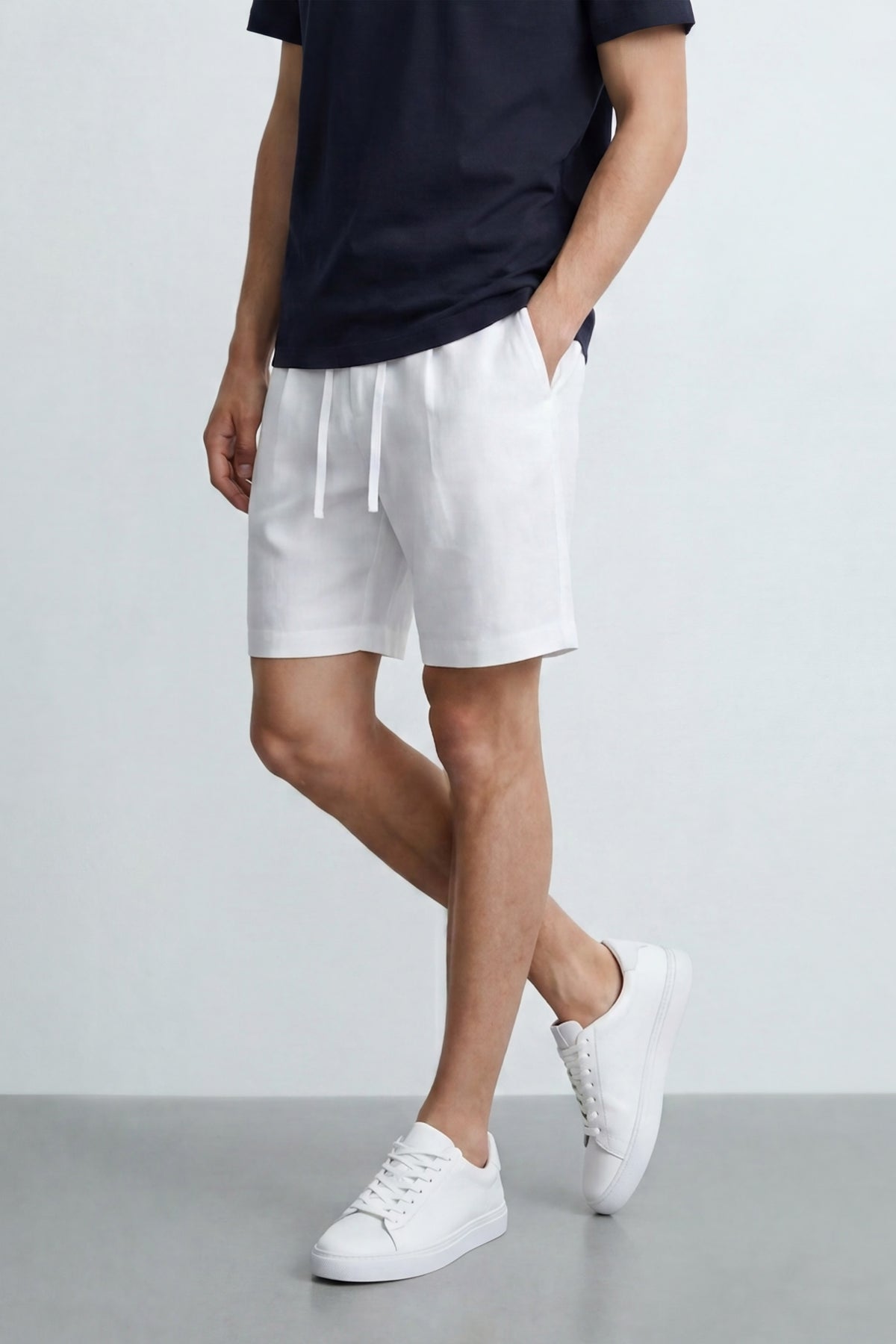 Slim Fit Linen Bermuda