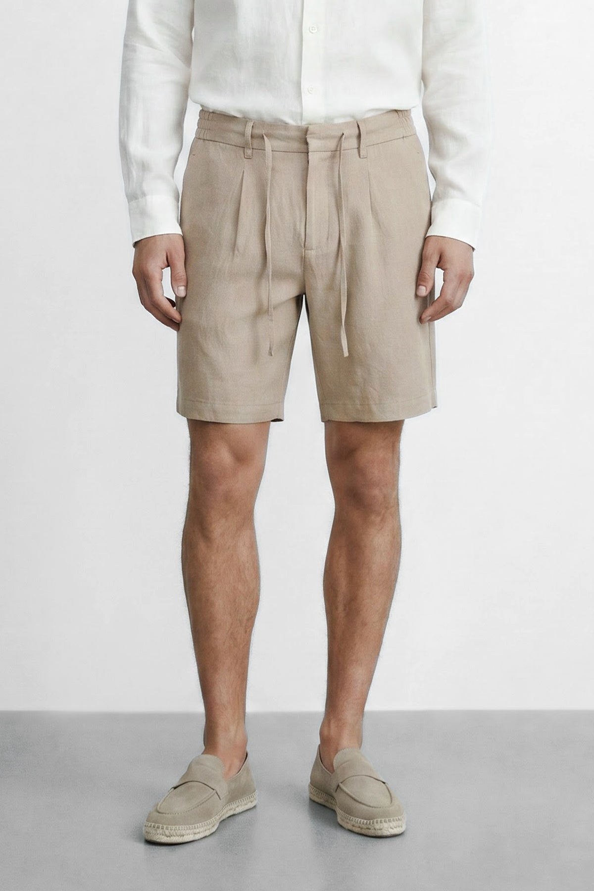 Slim Fit Linen Bermuda