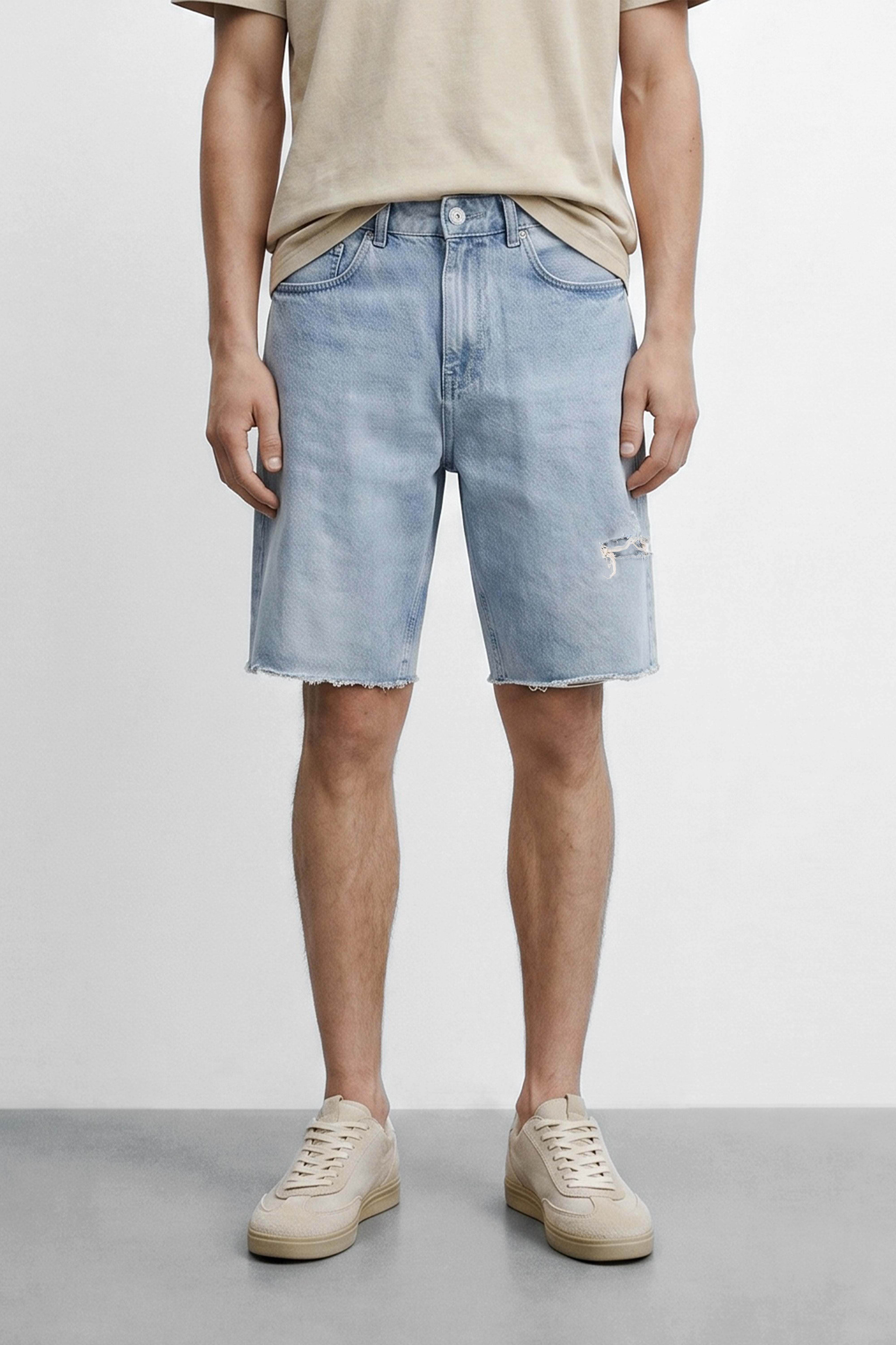Cotton Denim Bermuda