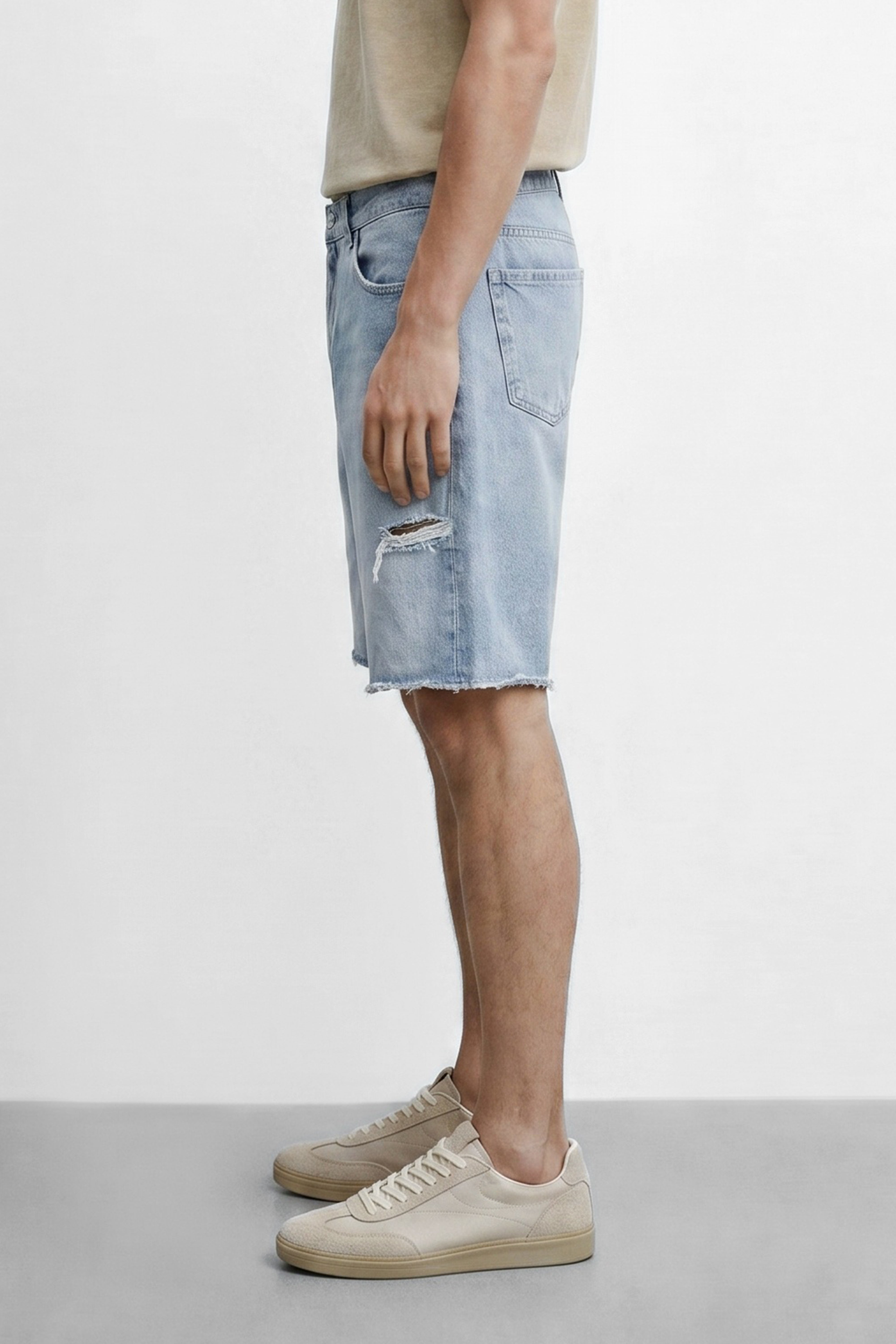 Cotton Denim Bermuda