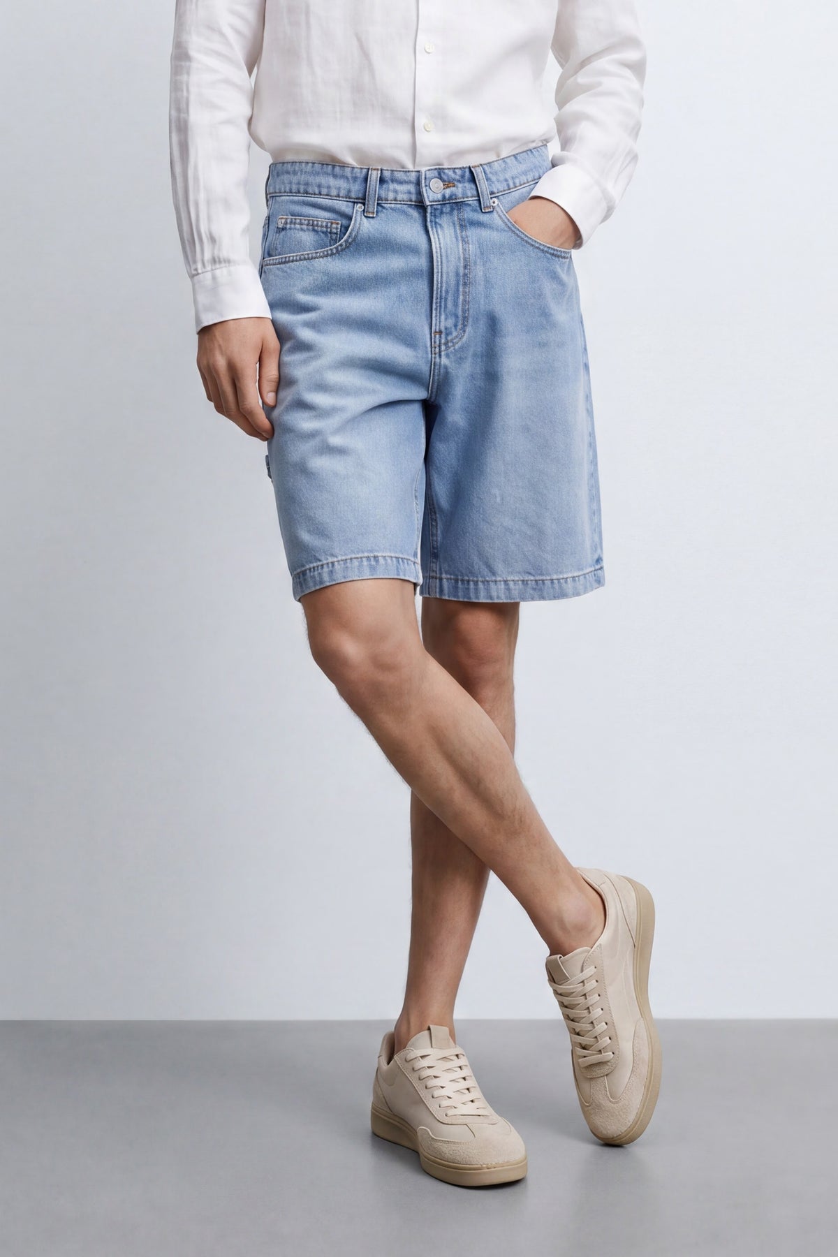 Baggy Fit Denim Bermuda