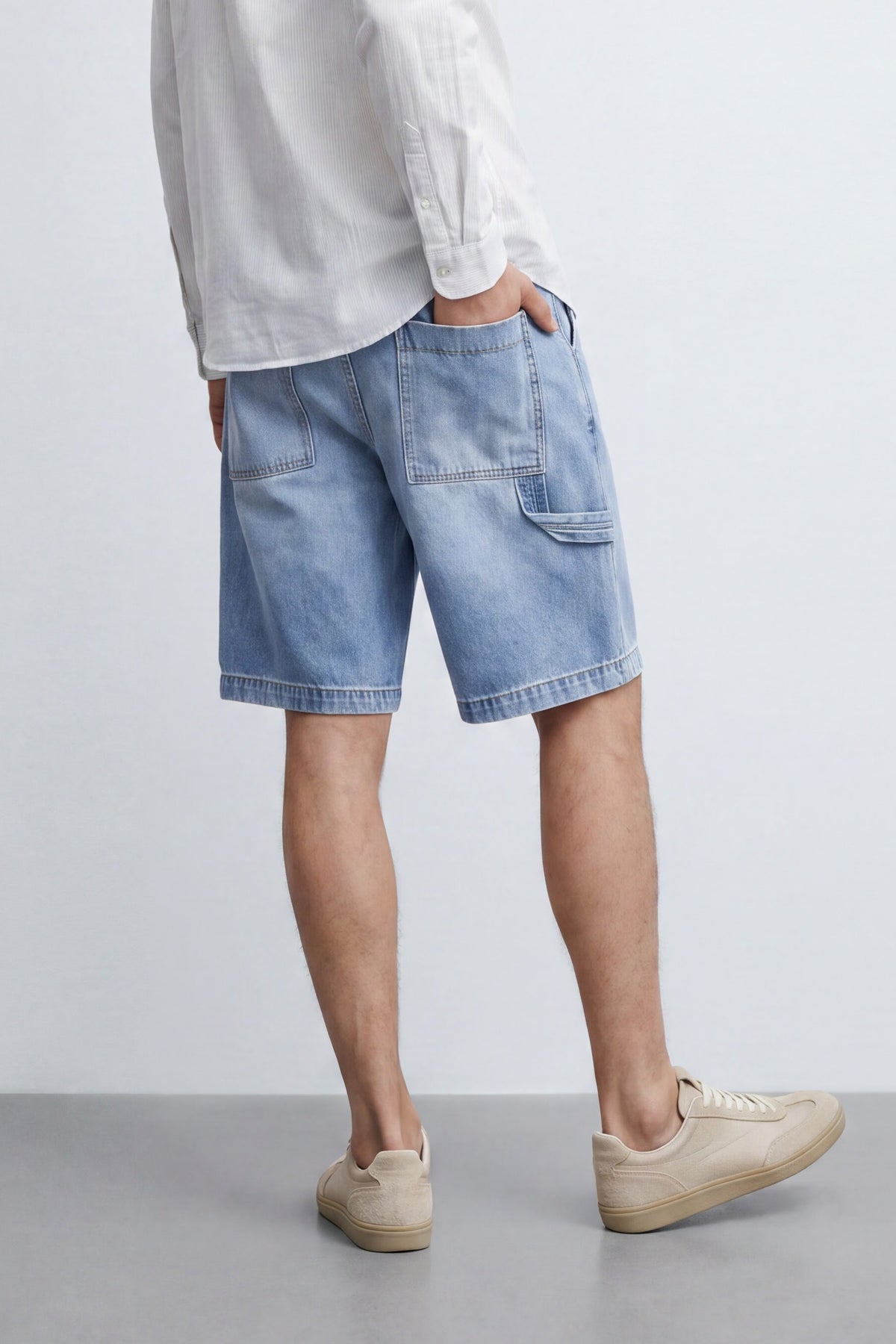 Baggy Fit Denim Bermuda