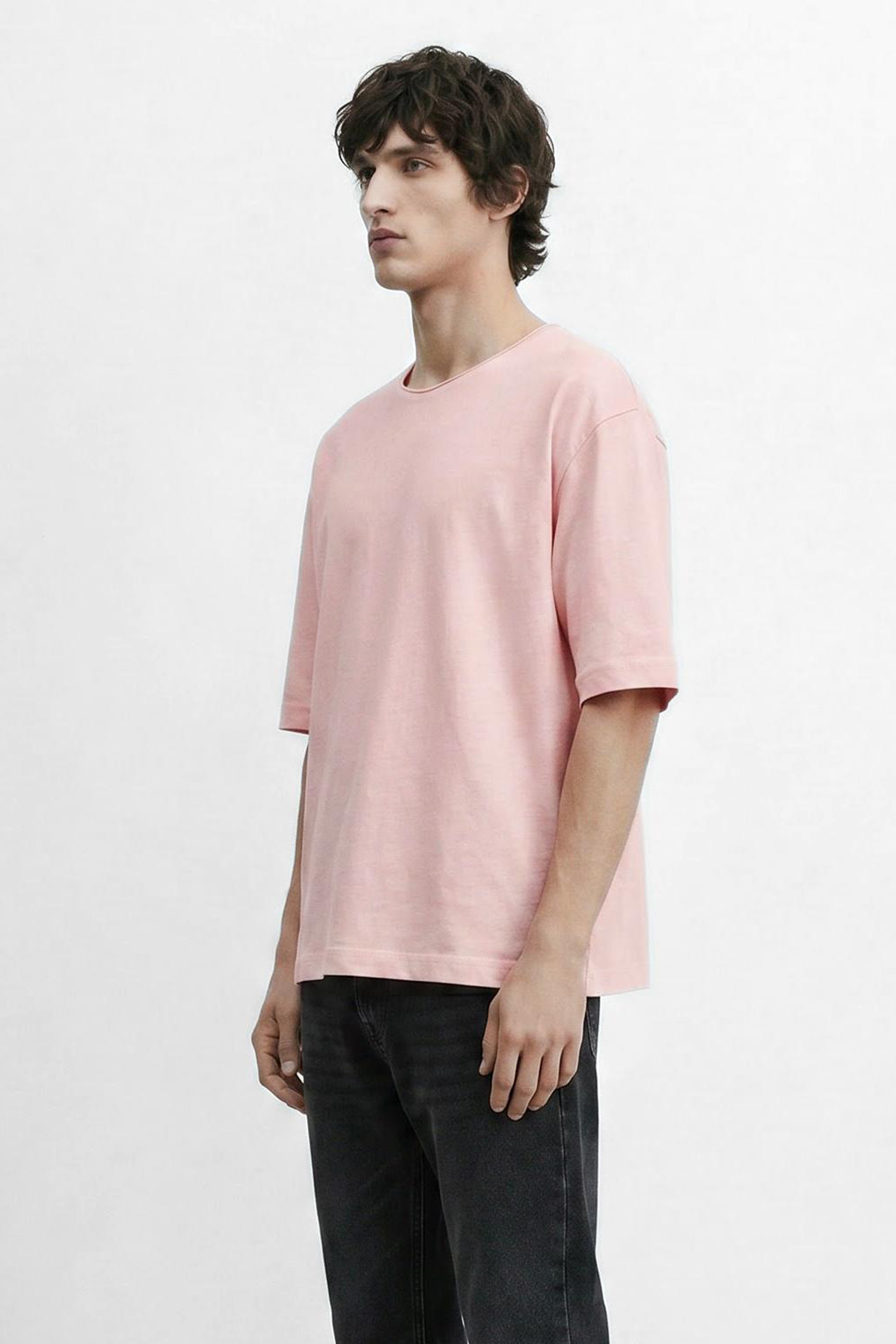Mid Fit Linen Blend T-Shirt