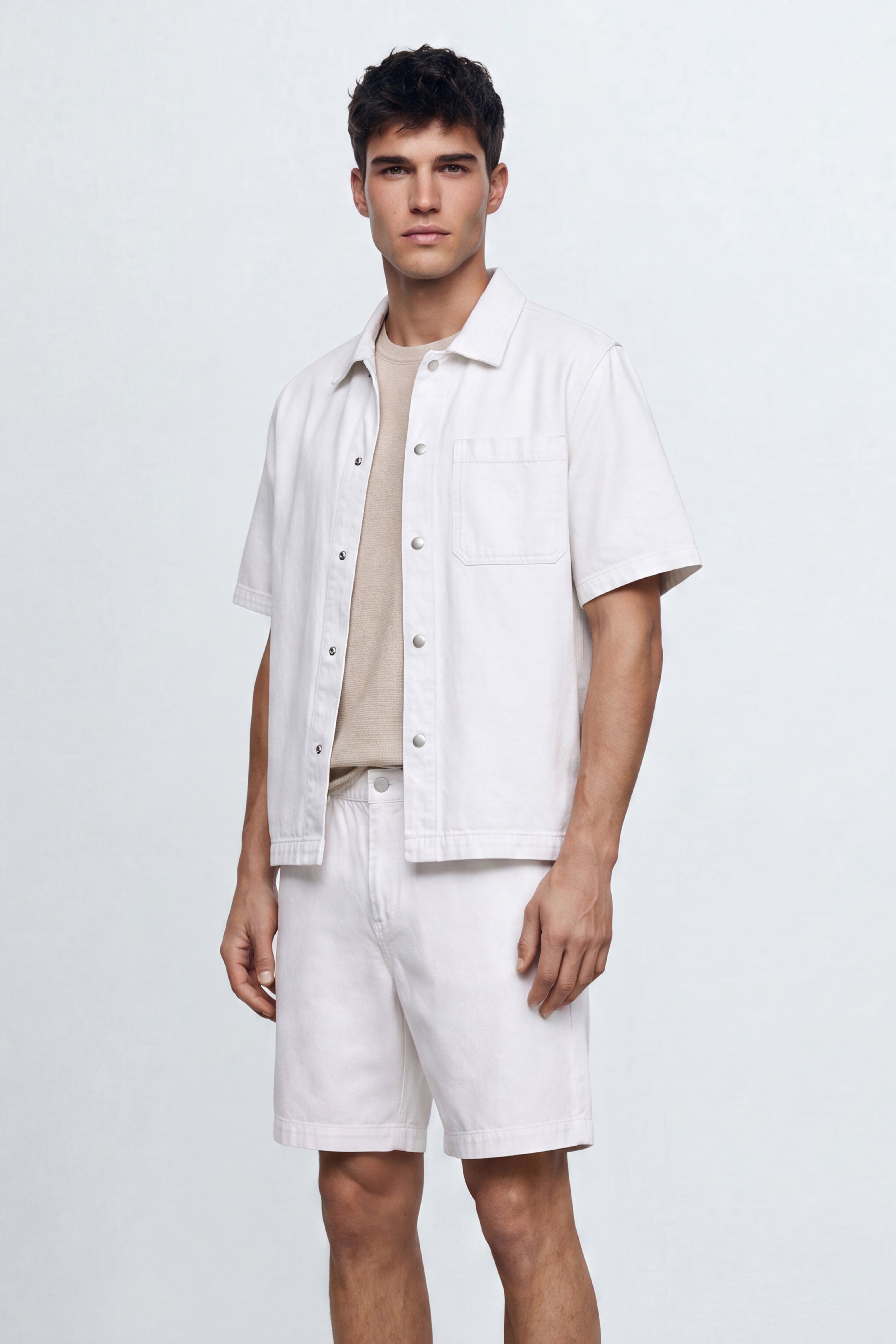Linen Blend Short Sleeve Shirt
