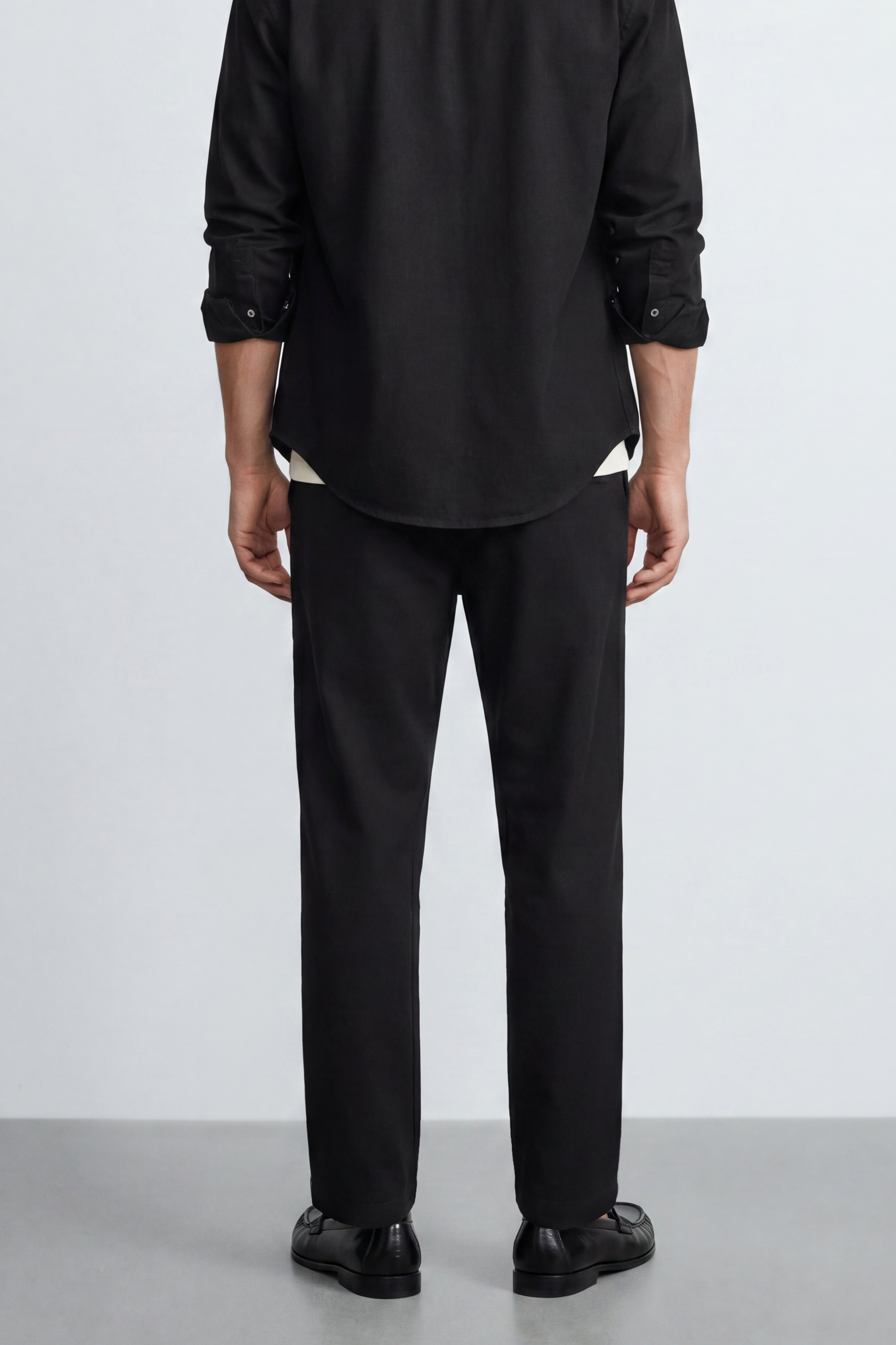 Carrot Fit Linen Blend Pants