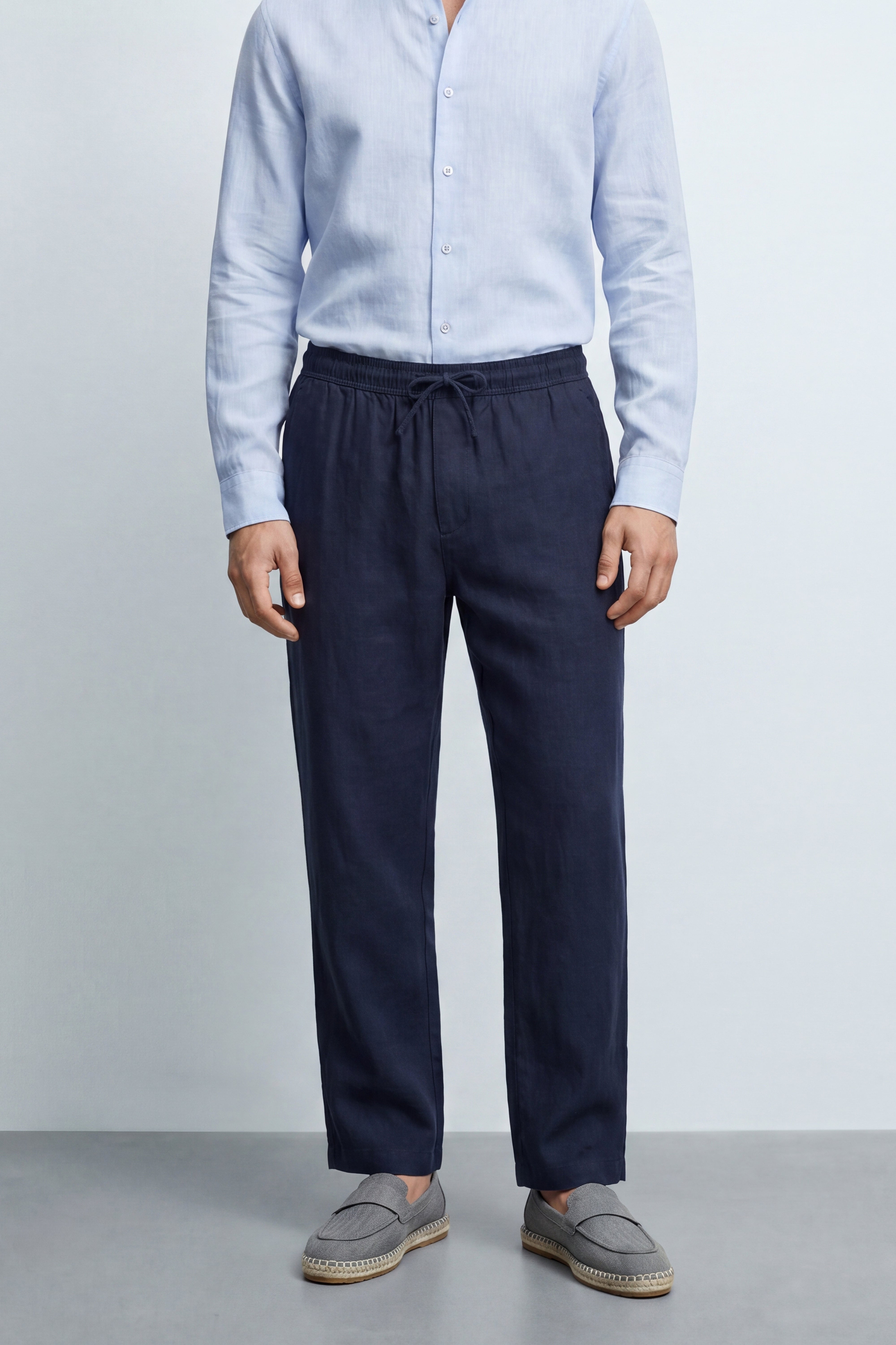 Straight Fit Linen Pants