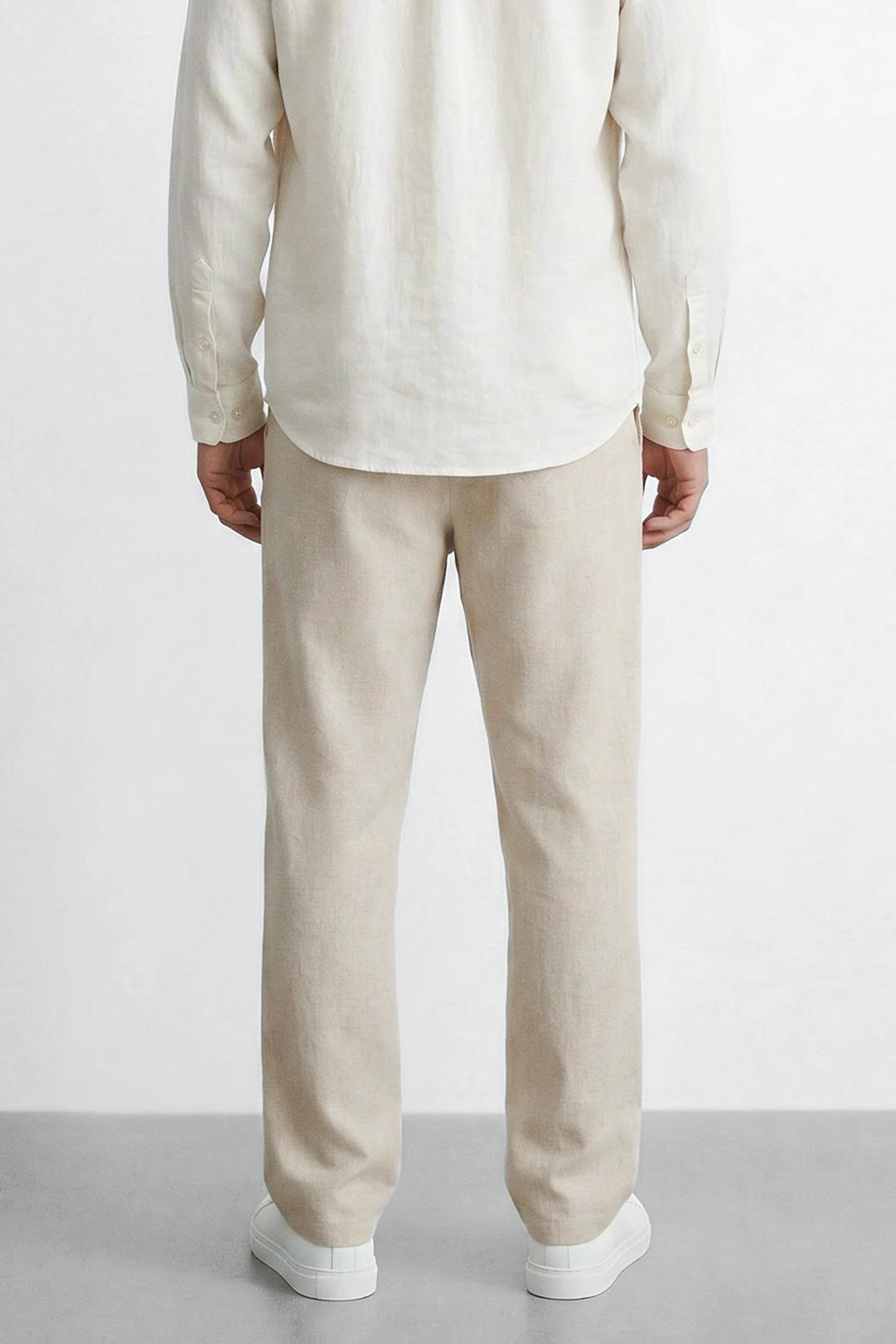 Straight Fit Linen Pants