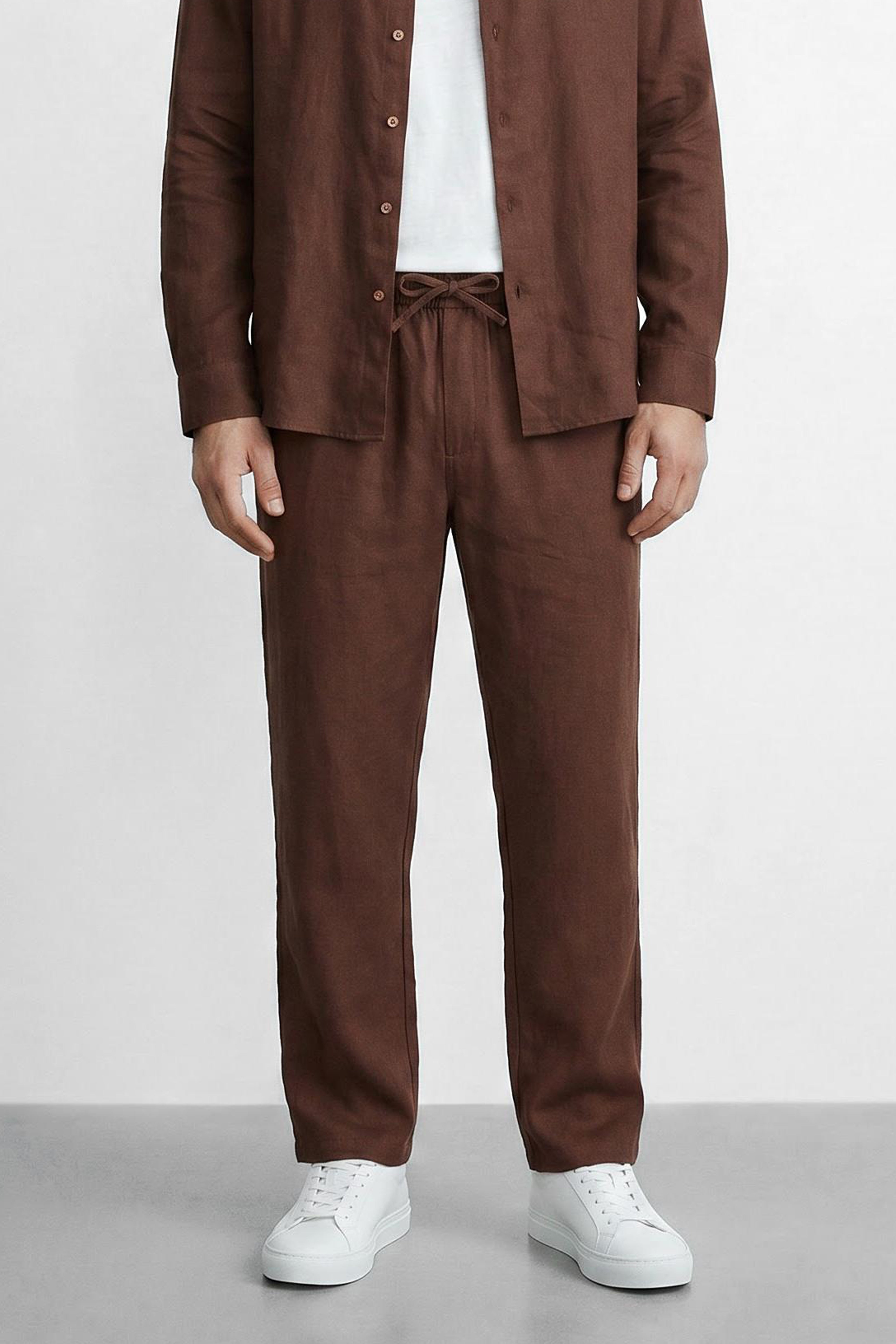 Straight Fit Linen Pants