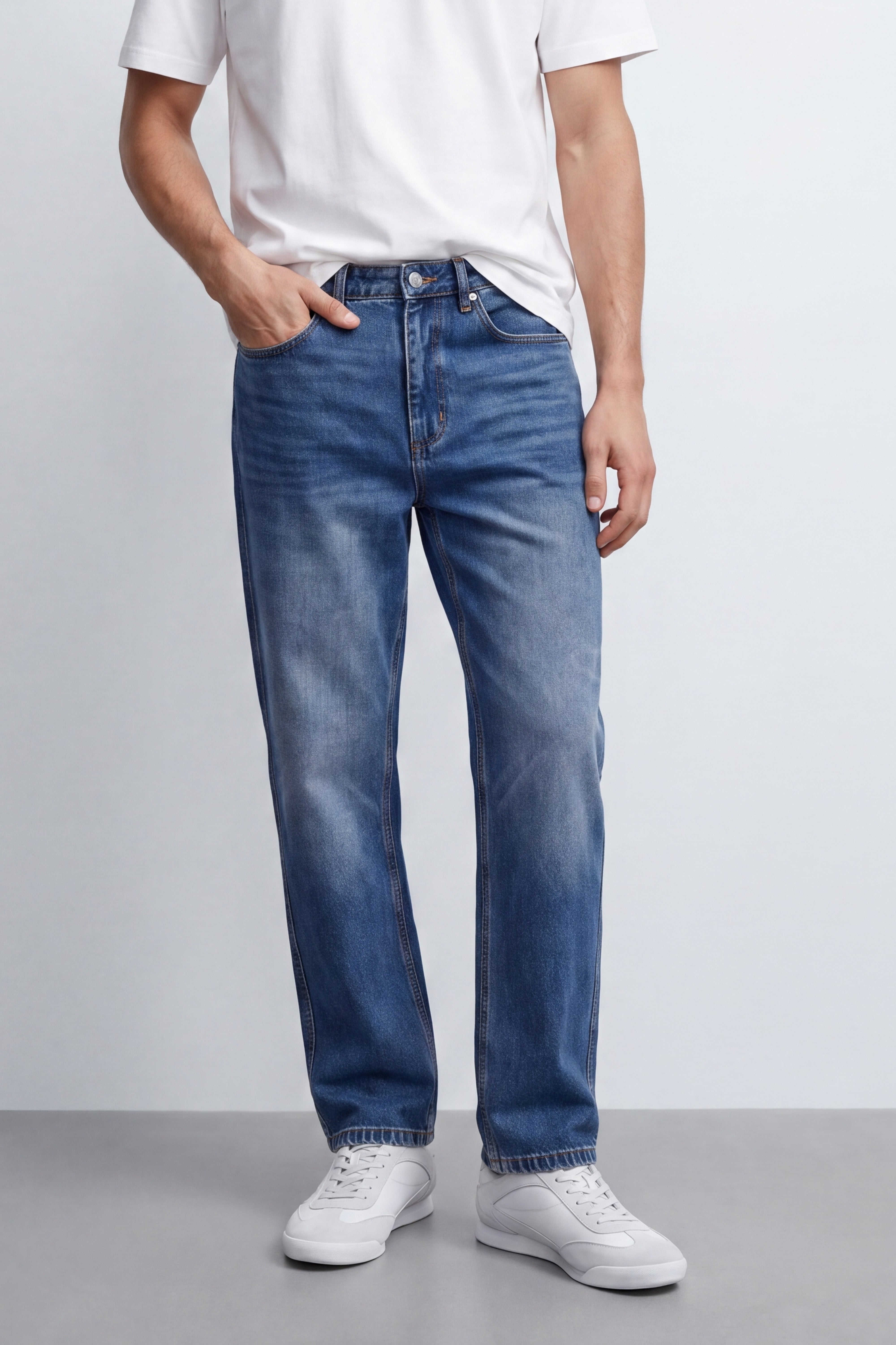 Straight Fit Cotton Jeans