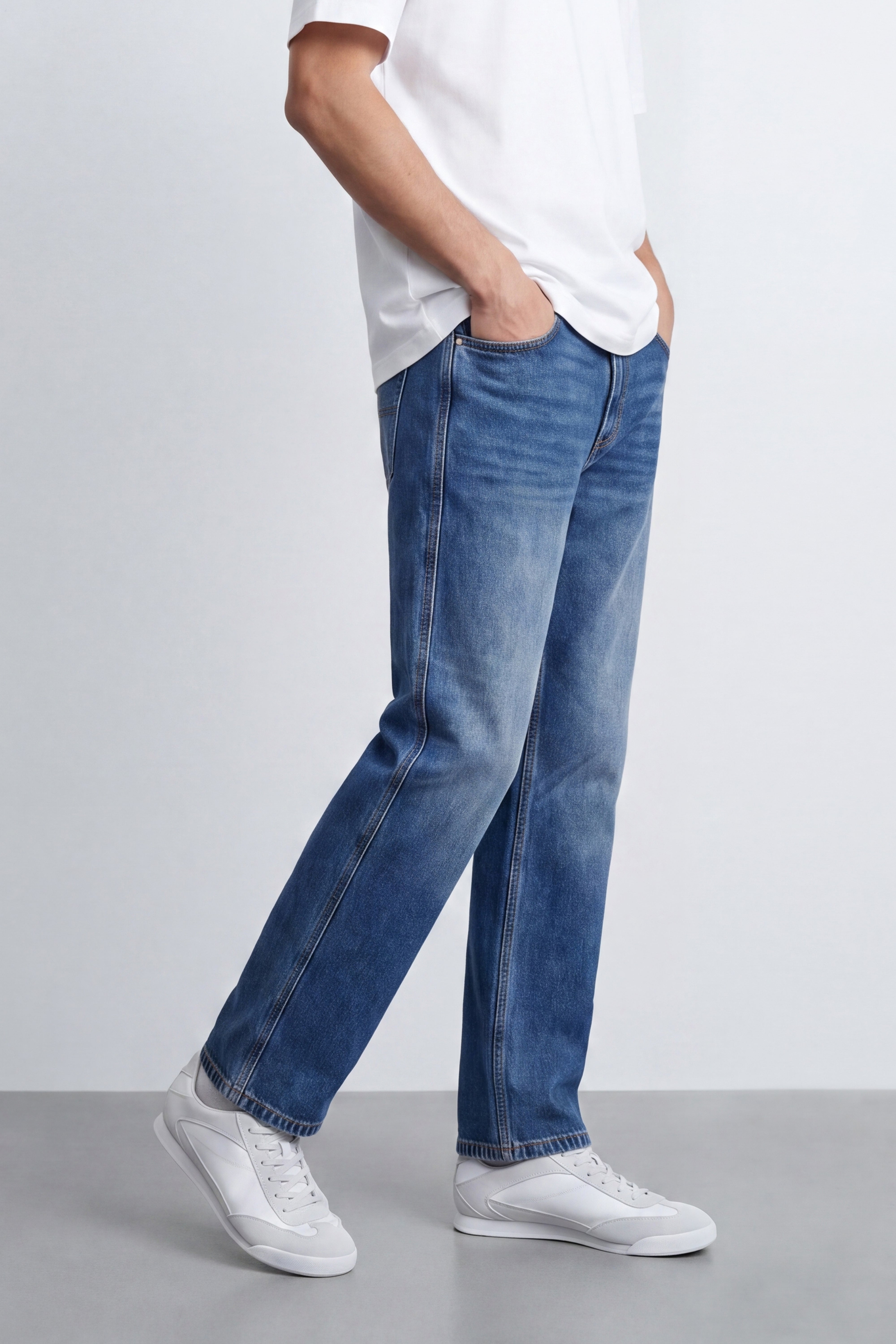 Straight Fit Cotton Jeans