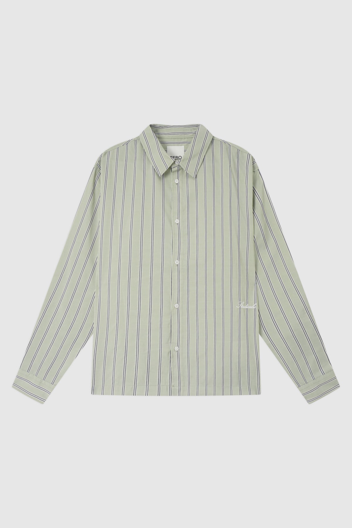 Boxy Fit Striped Button-Down Shirt