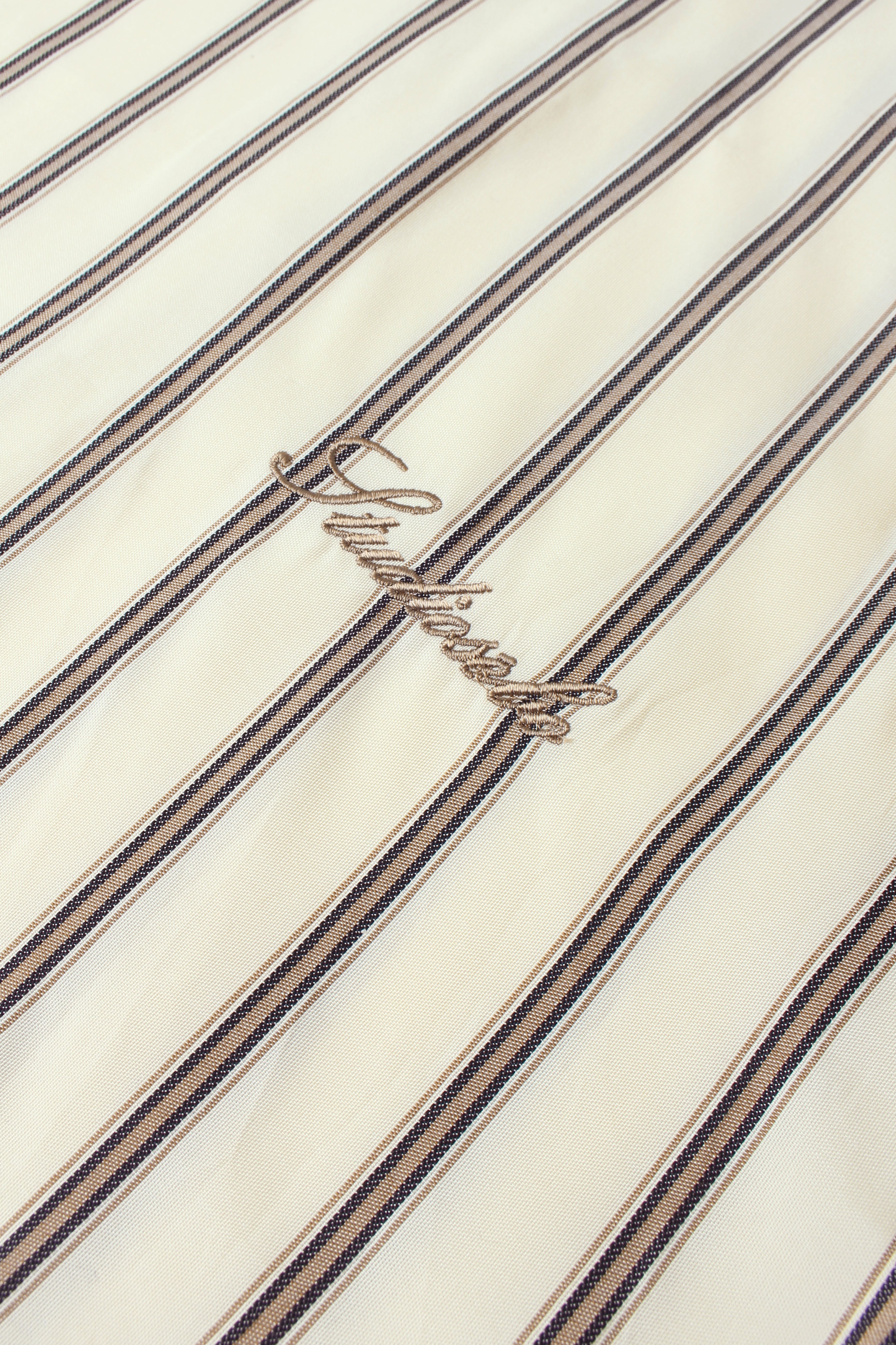 Boxy Fit Striped Button-Down Shirt