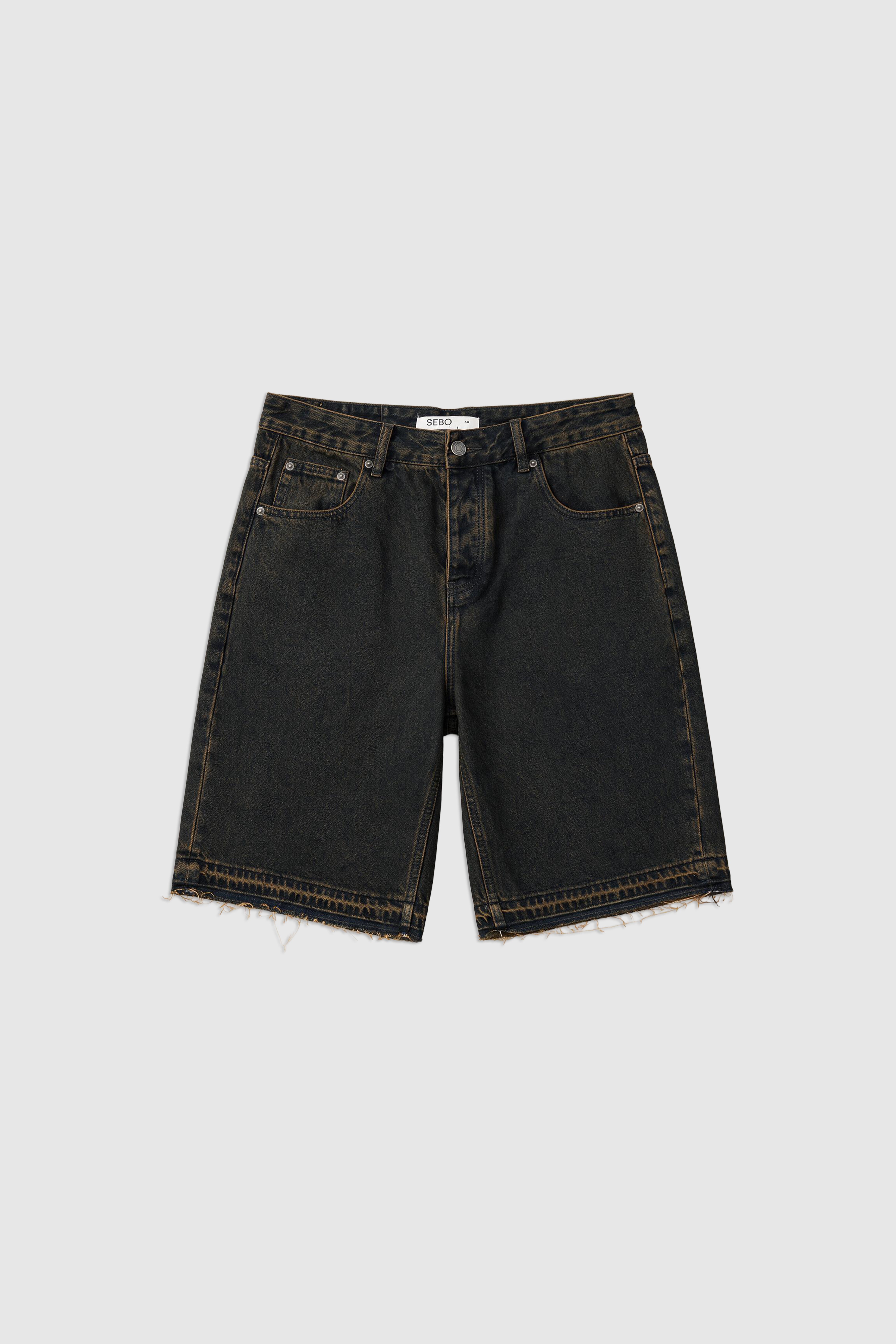 Oversized Denim Bermuda Shorts