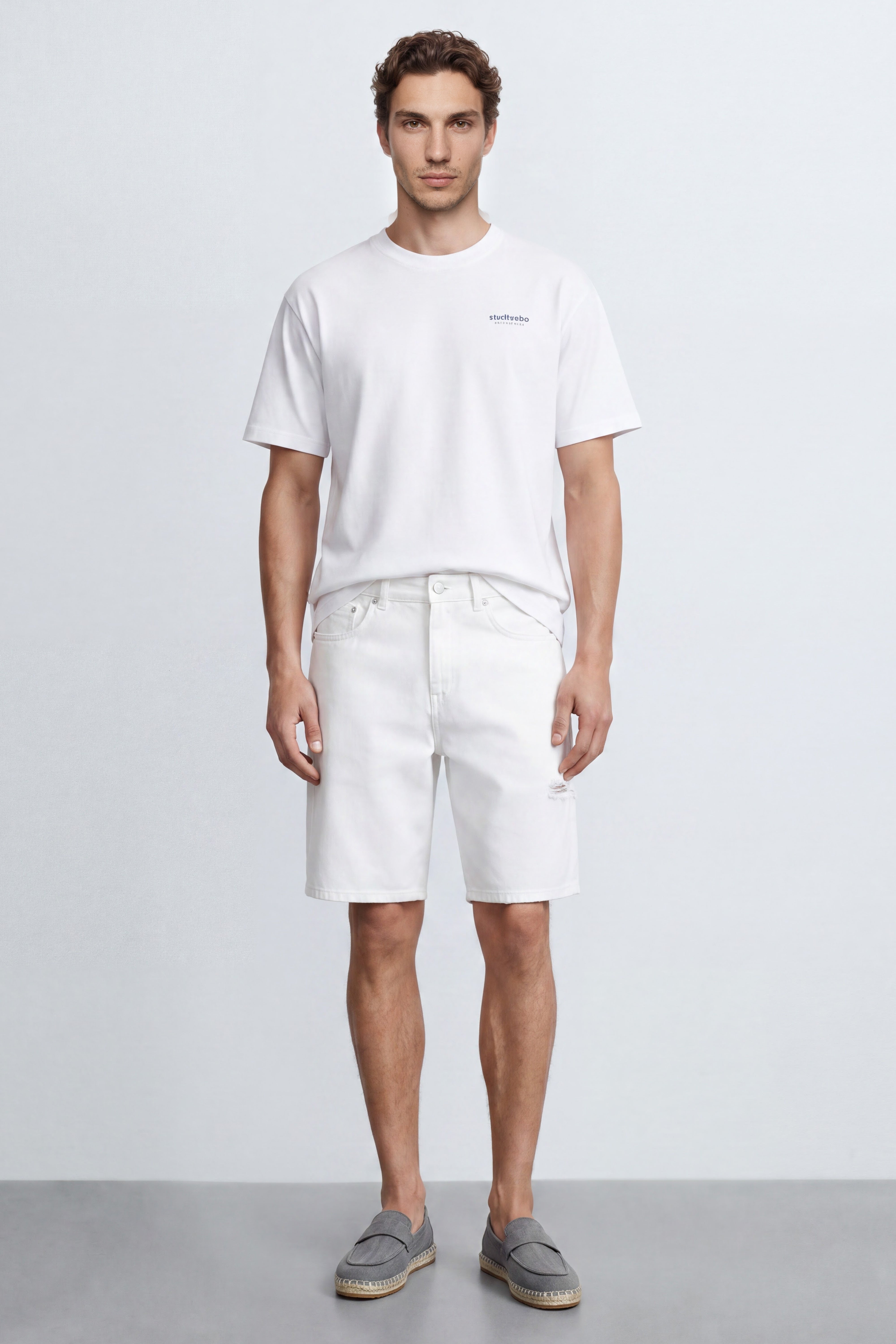 Oversized Denim Bermuda Shorts