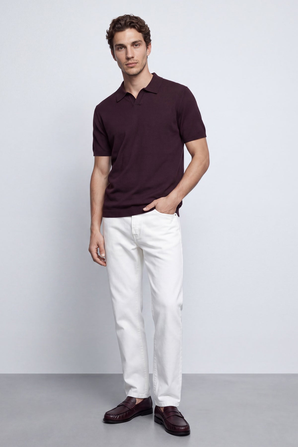 Mid Fit Knitted Polo Shirt