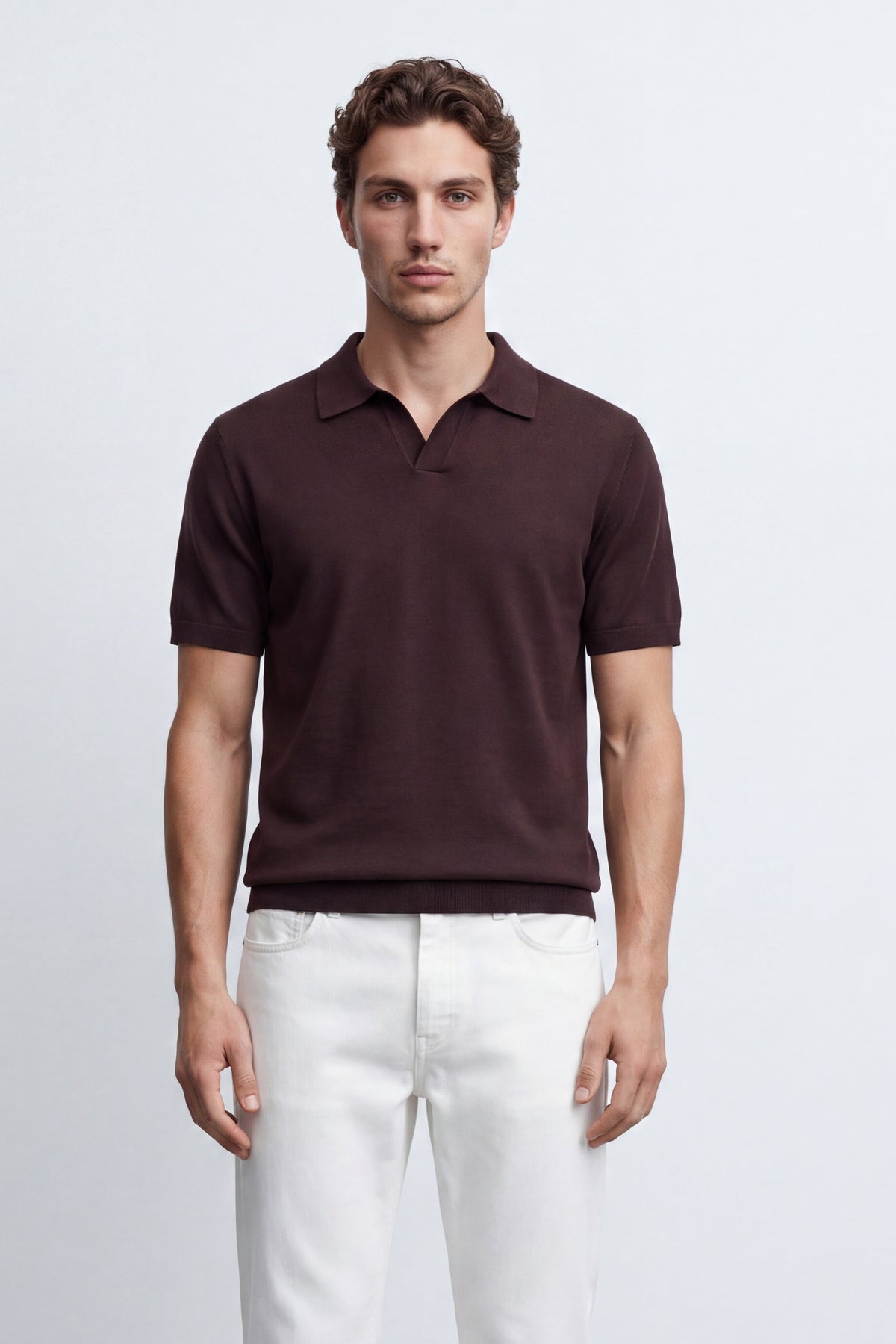Mid Fit Knitted Polo Shirt