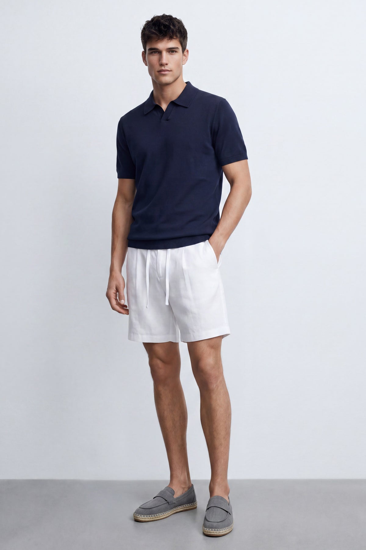 Mid Fit Knitted Polo Shirt