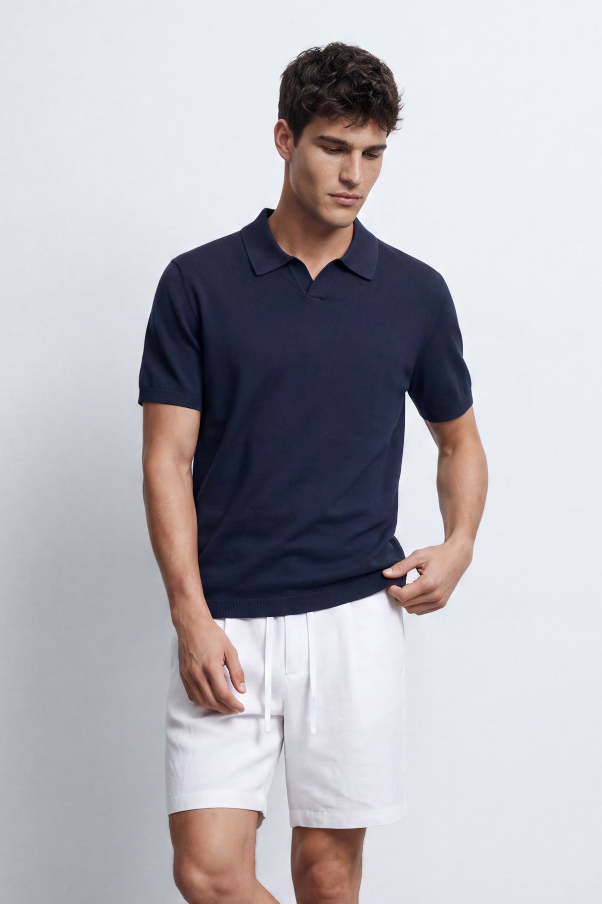 Mid Fit Knitted Polo Shirt