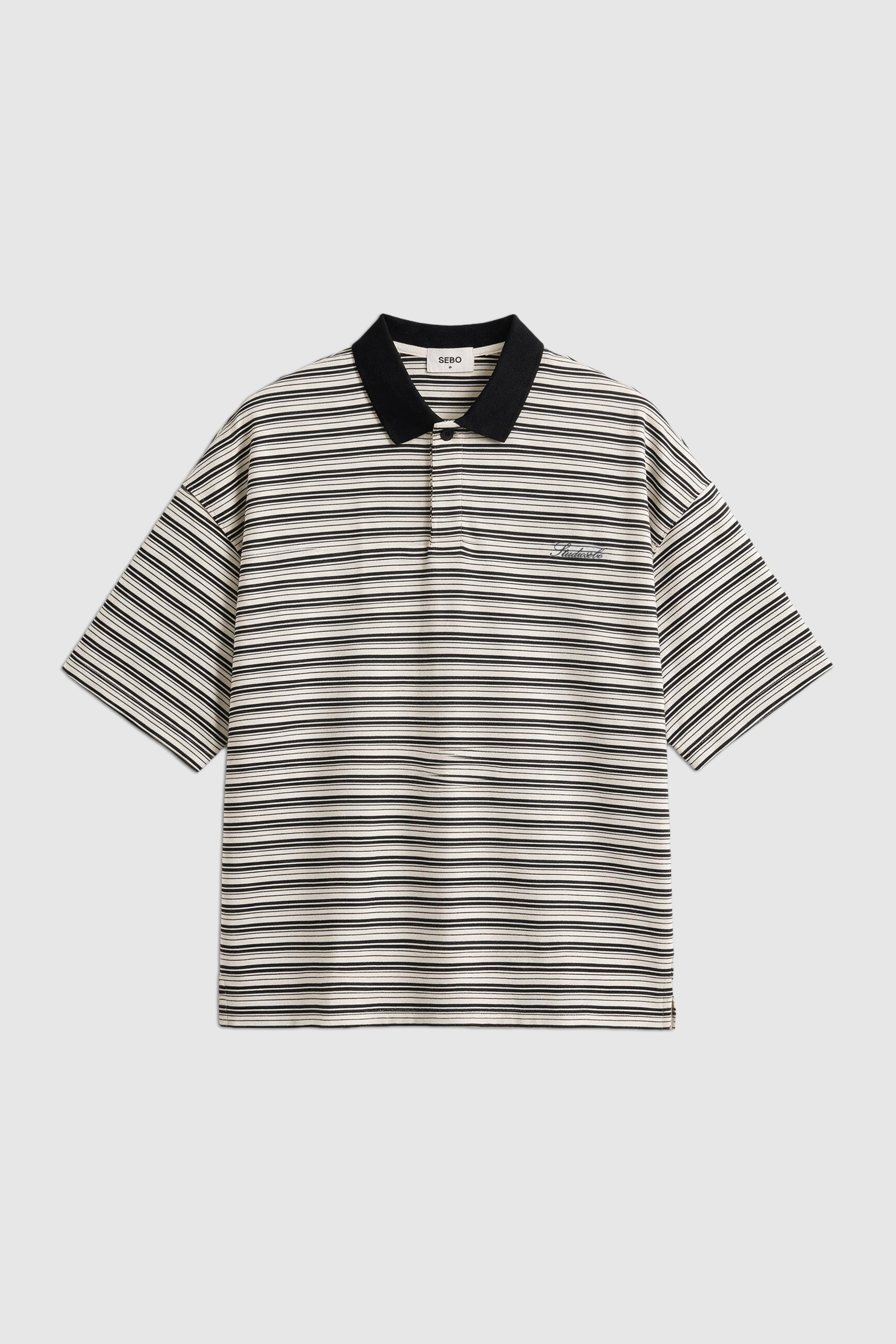 Striped Boxy Polo Shirt