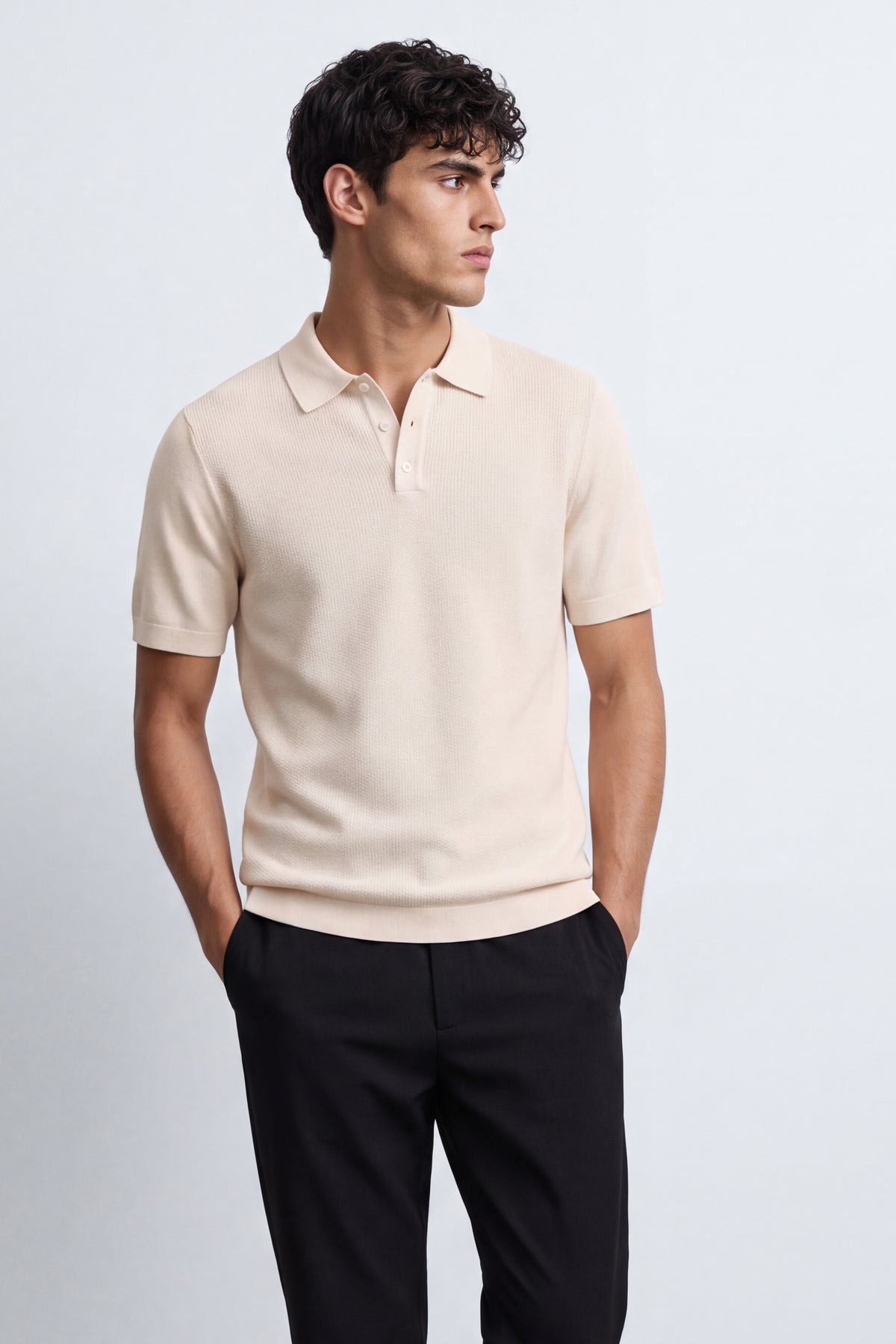 Slim Fit  Knitted Polo Shirt