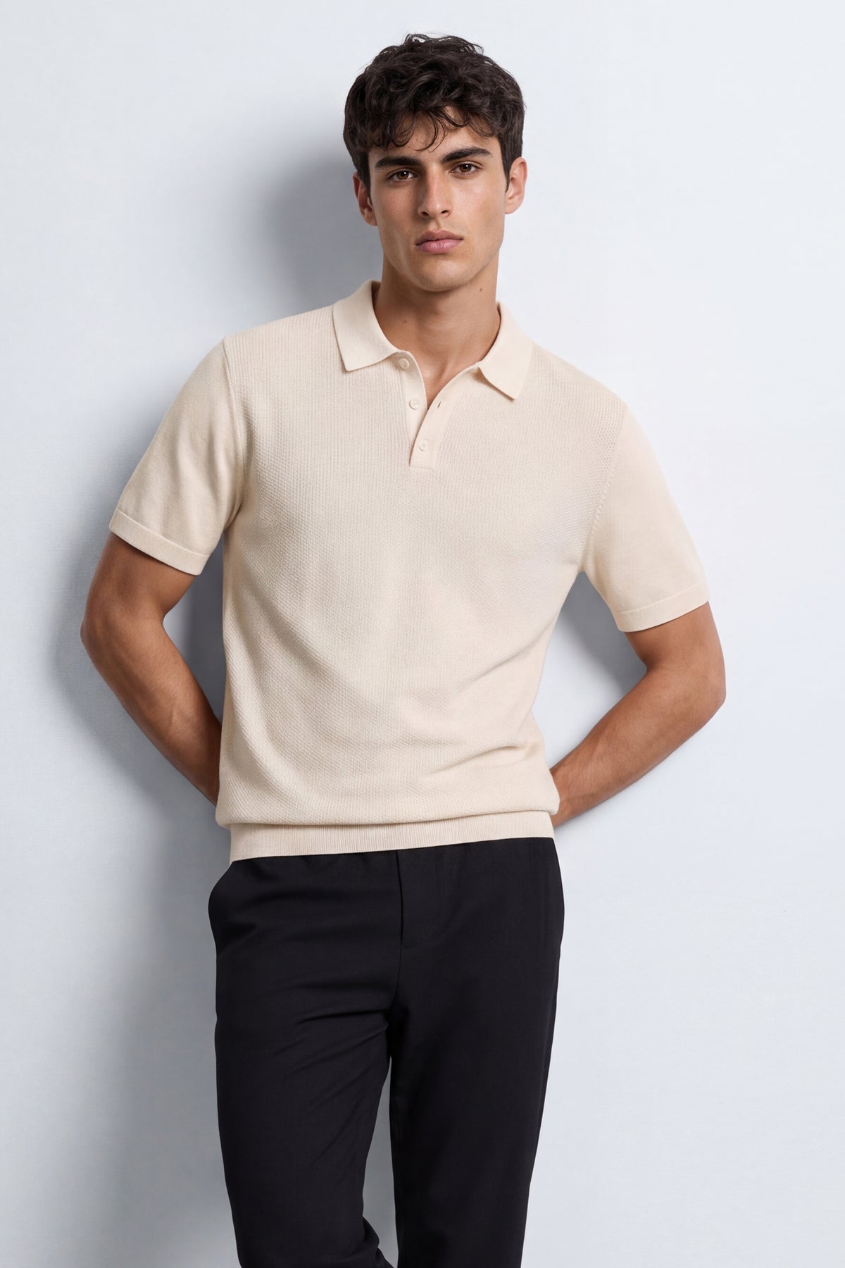 Slim Fit  Knitted Polo Shirt