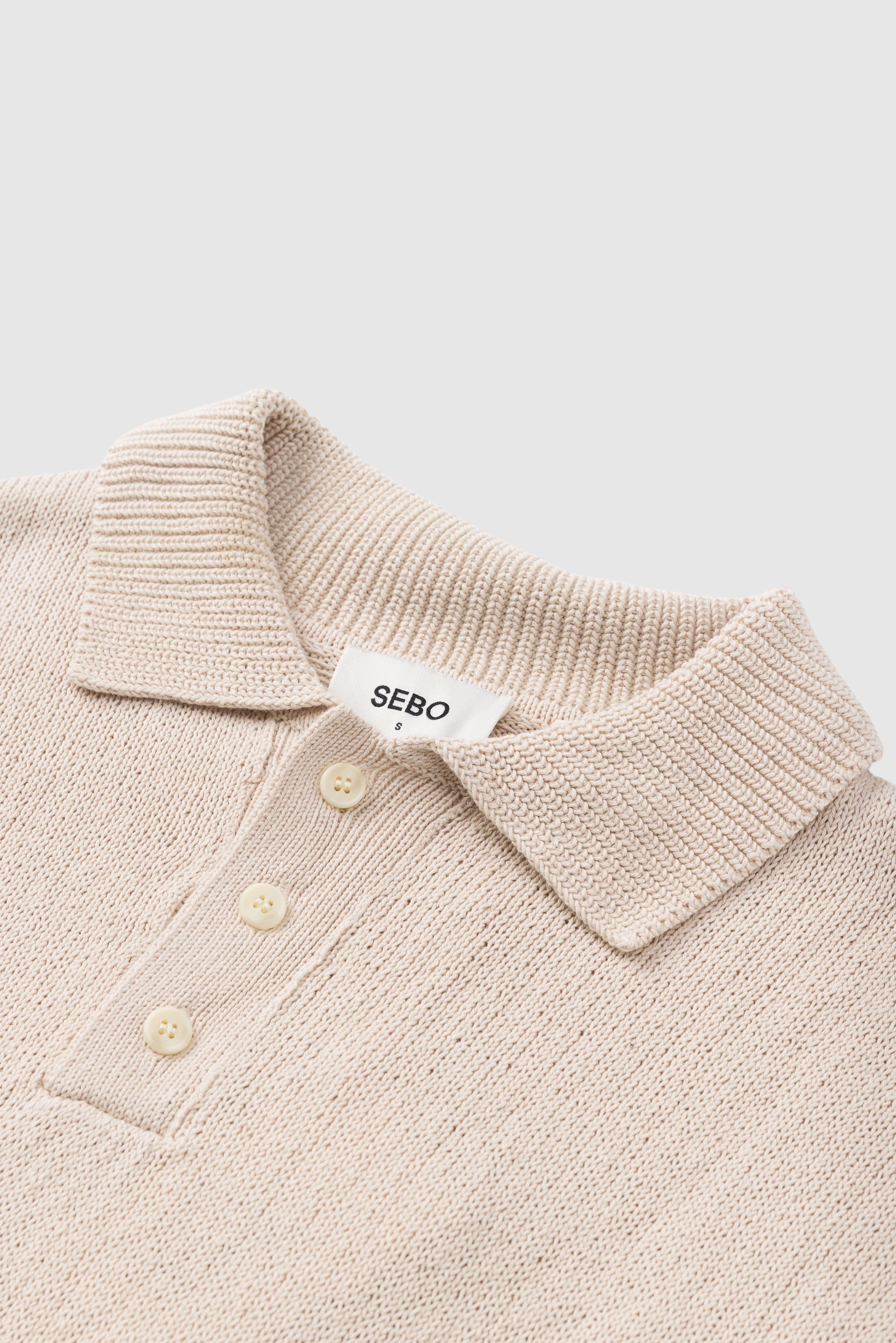 Oversized Knitted Cotton Polo Shirt