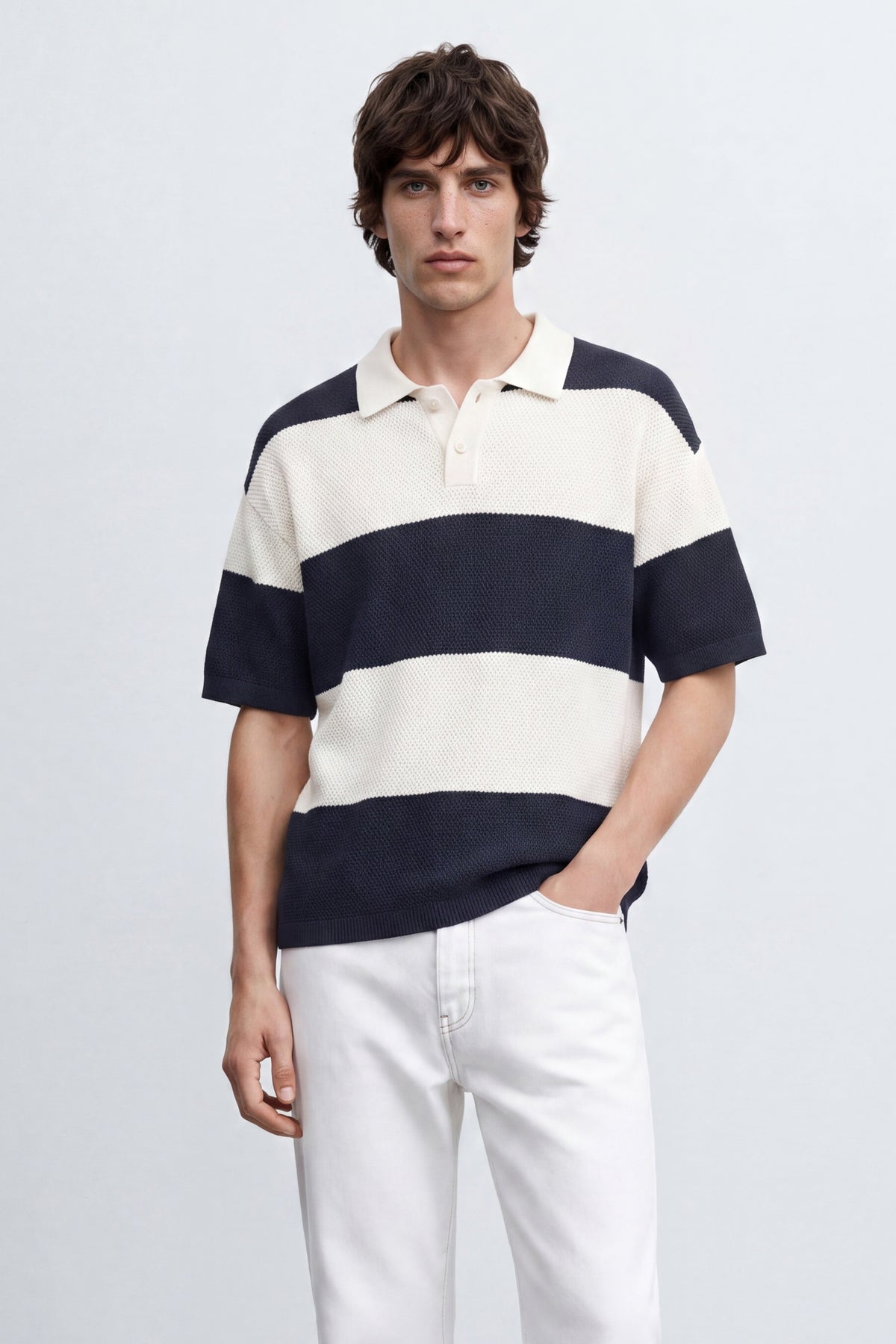 Boxy Oversized Knit Polo