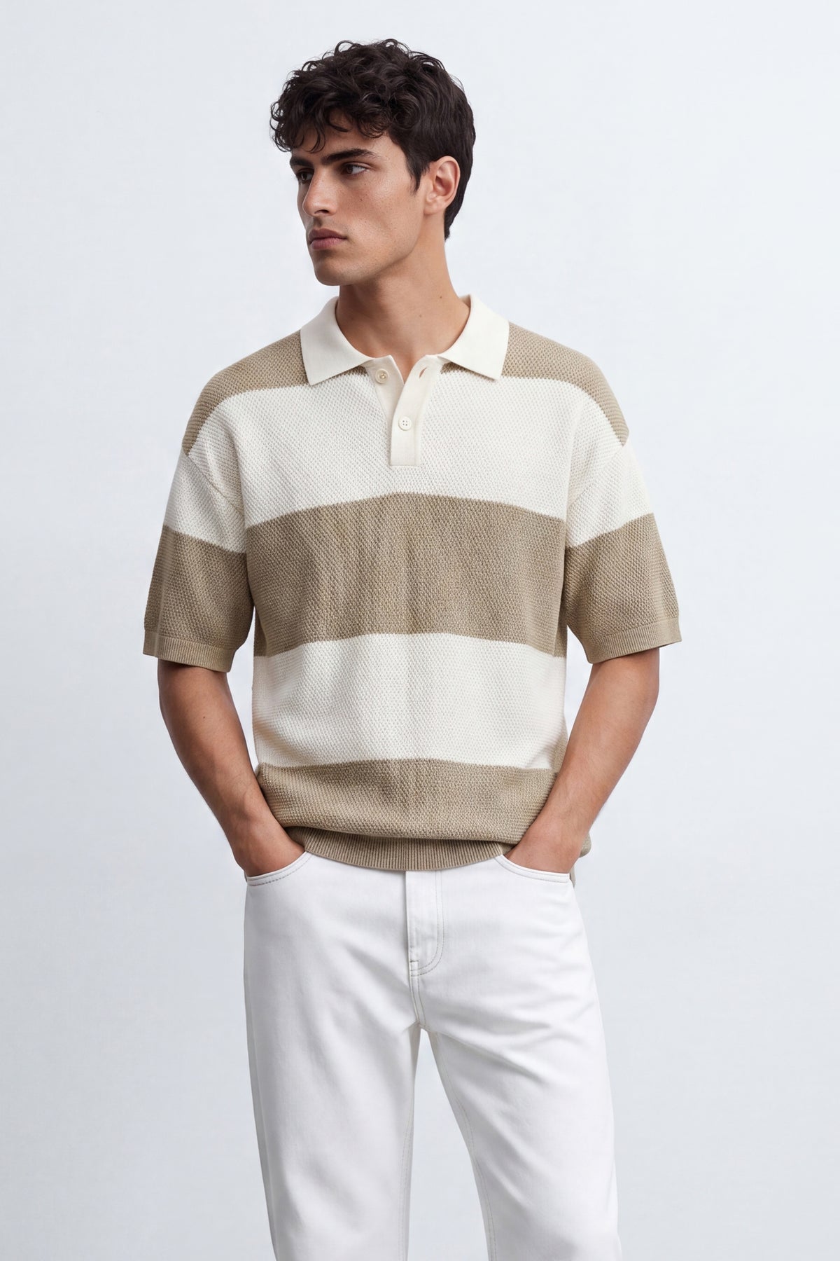 Boxy Oversized Knit Polo