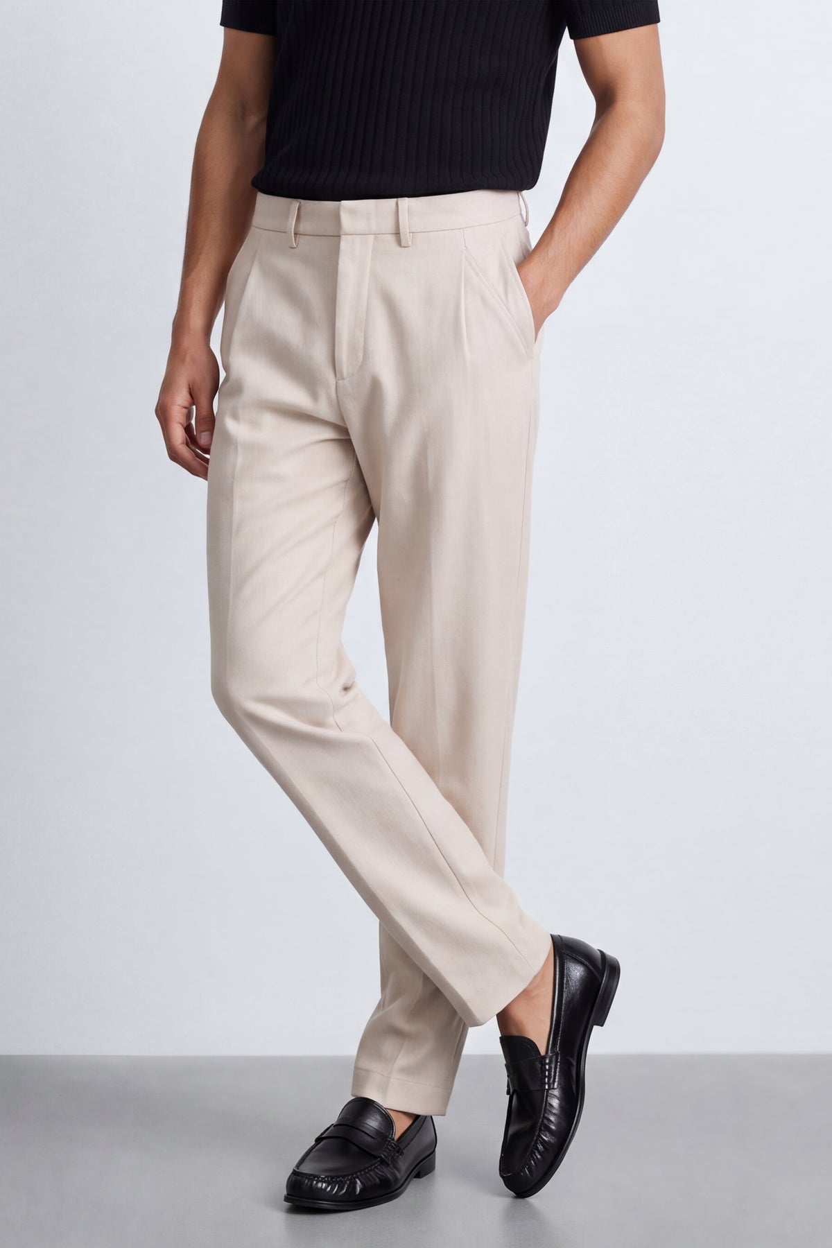 Linen-Blend Cropped Pants