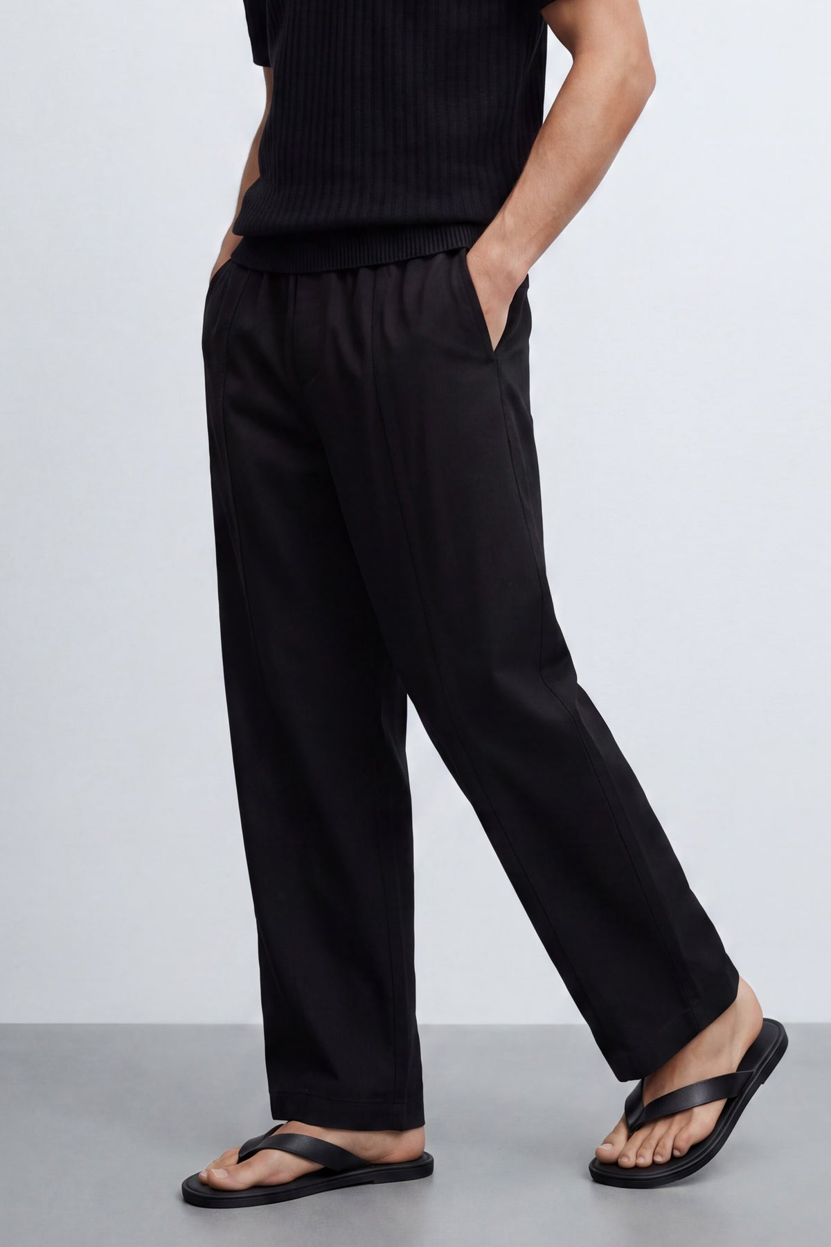 Loose Fit Black Trousers