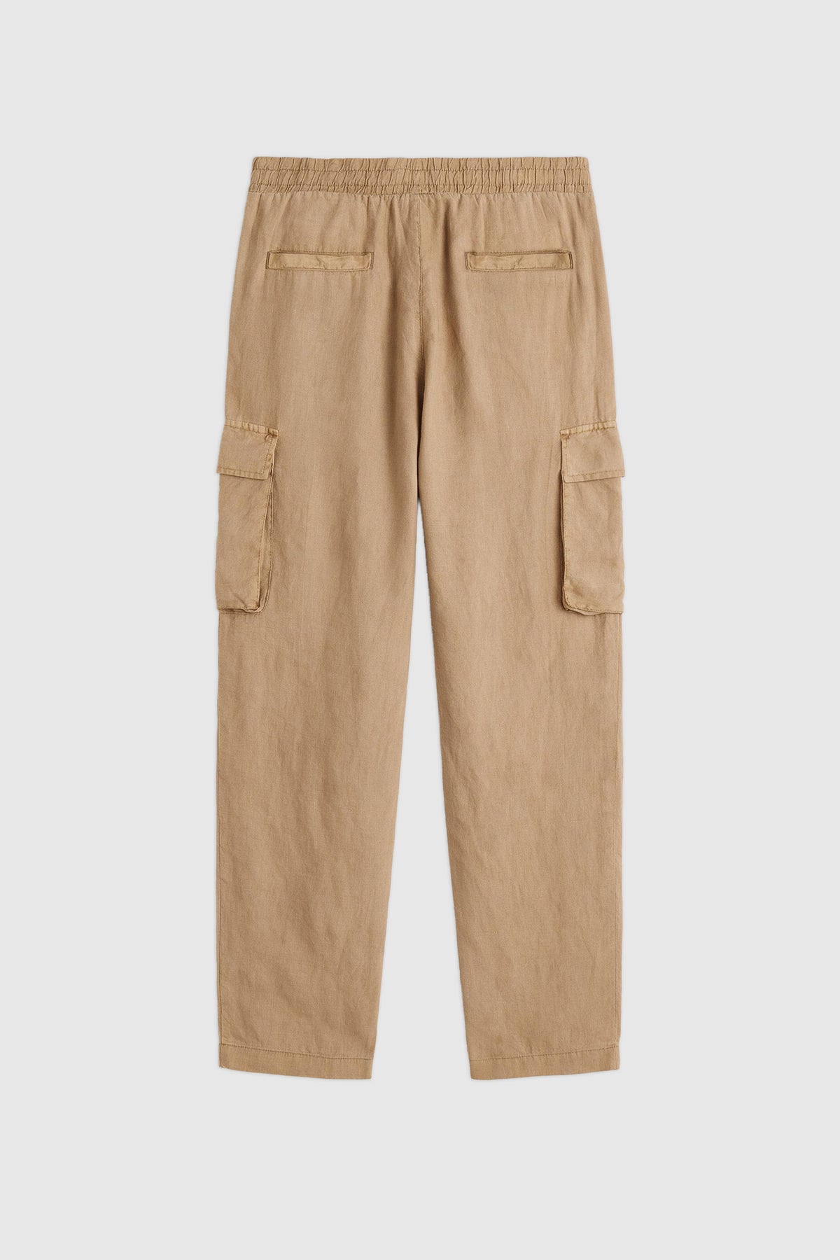 Linen Carrot Fit Cargo Pants