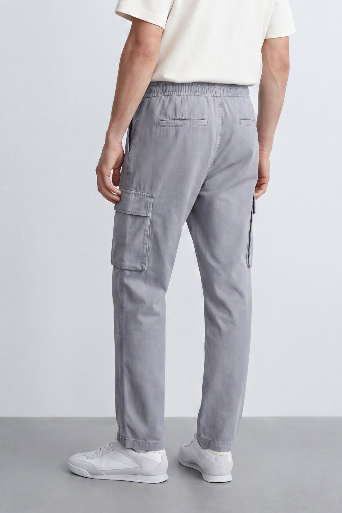 Linen Carrot Fit Cargo Pants