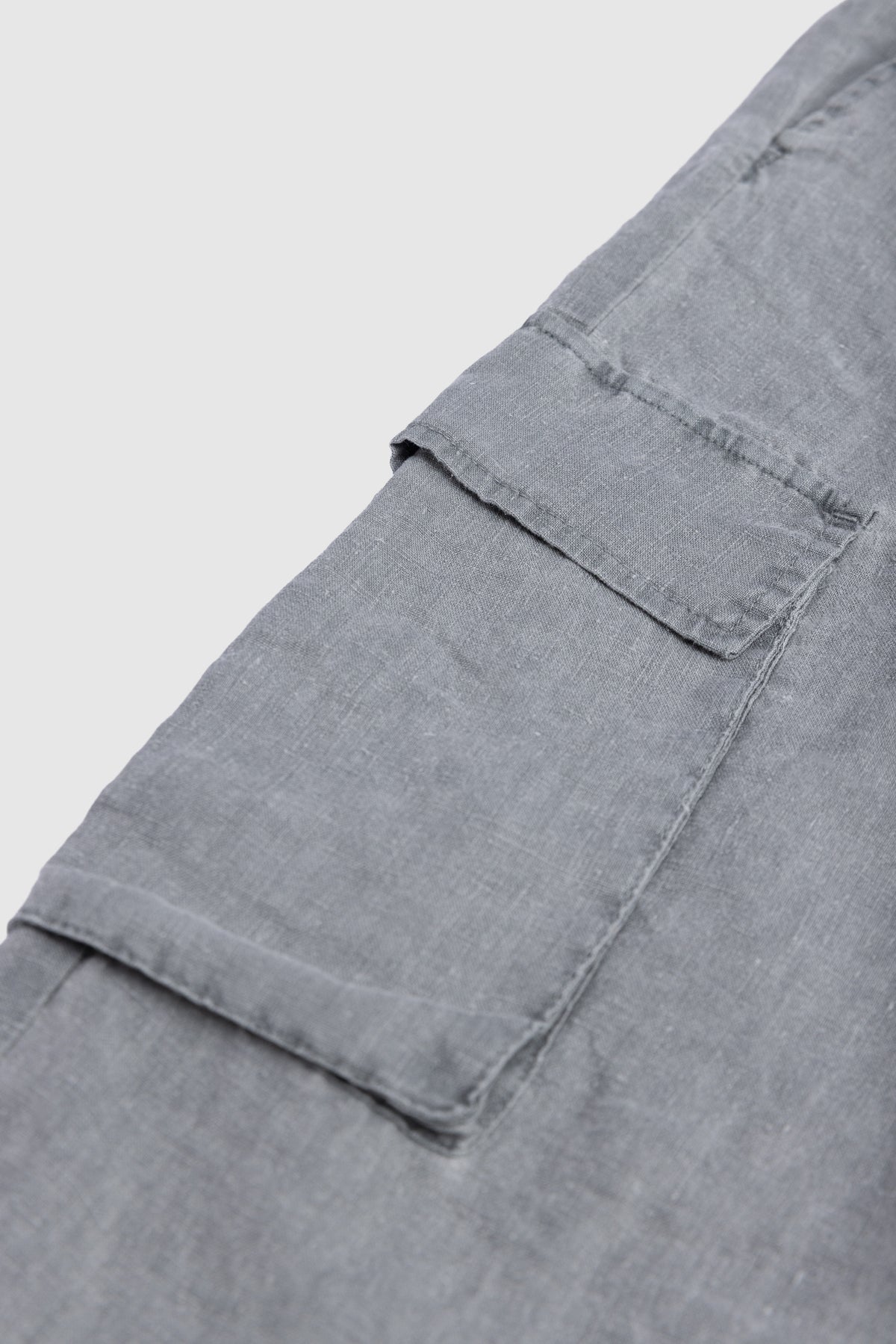 Linen Carrot Fit Cargo Pants
